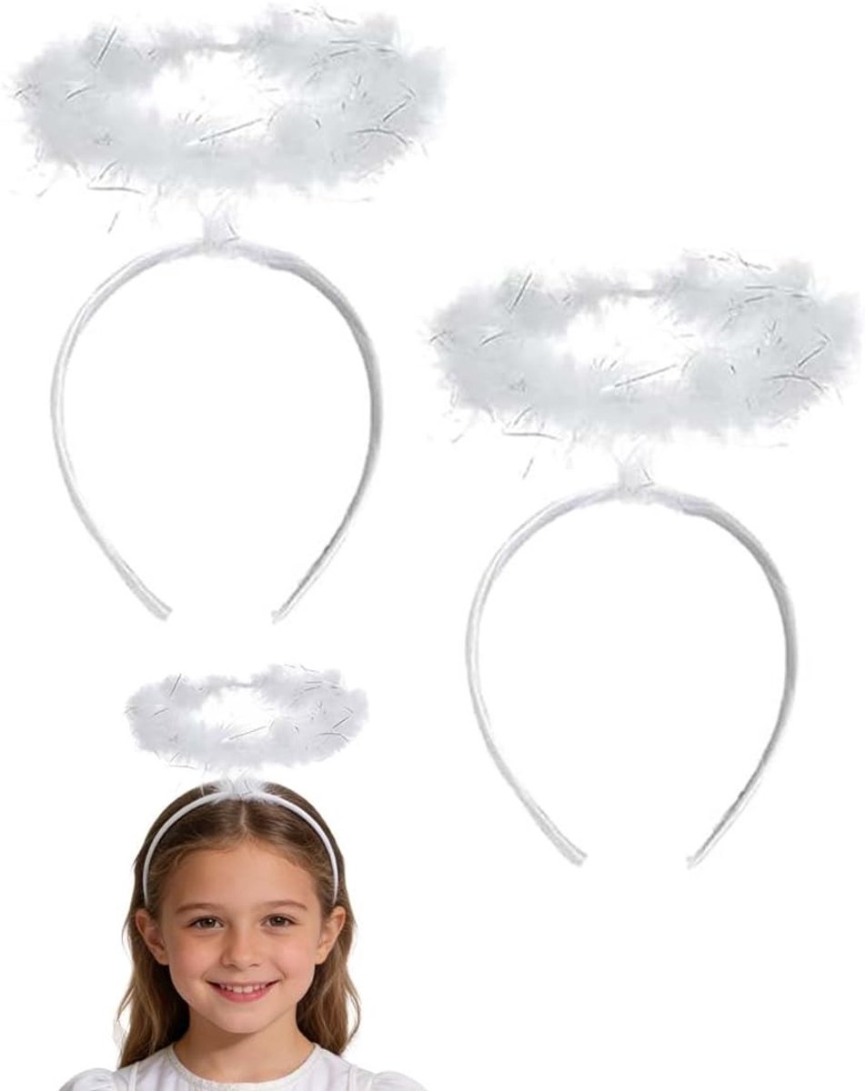 Set van 2 Witte Engel Kostuum Accessoires, Perfect voor Halloween en Feestelijke Gelegenheden, Geschikt voor Volwassenen en Kinderen