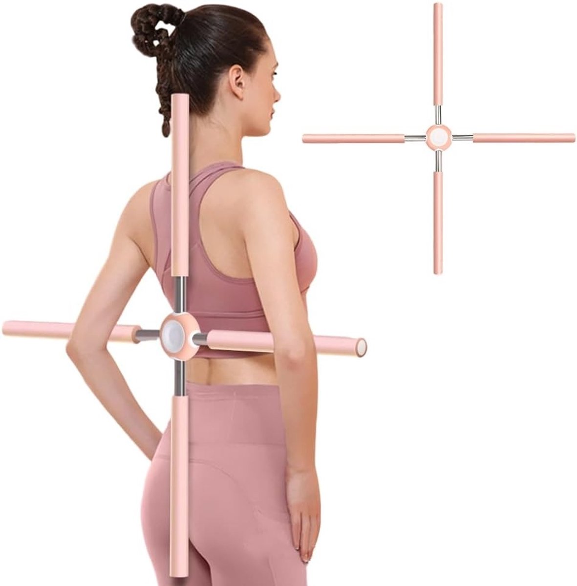 Posture Correctie Stok voor Yoga en Gymnastiek met RVS Kern en Schuimrubberen Hump voor Thuis Training en Volledige Lichaam Stretch