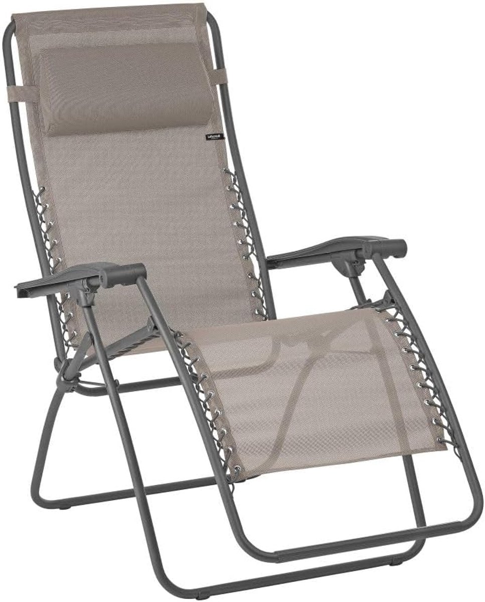 SnelShoppen - Relaxstoel Lounger Vouwbaar Verstelbaar met Lacing Systeem - Tuin, Terras, Zwembad - Texplast Châtaigne - Ideaal voor Ontspanning