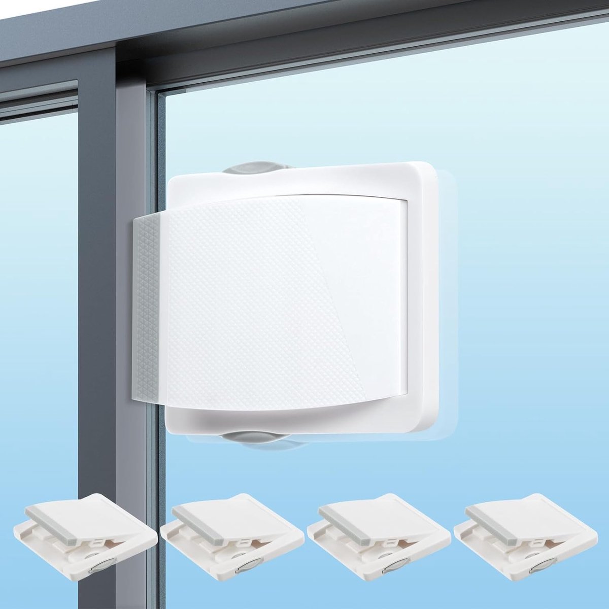 SnelShoppen - Glass Sliding Door Child Lock 4pcs - Veiligheidslock voor Kinderen en Huisdieren - 3M Zelfklevend, Punch Free, Geschikt voor Franse Deur