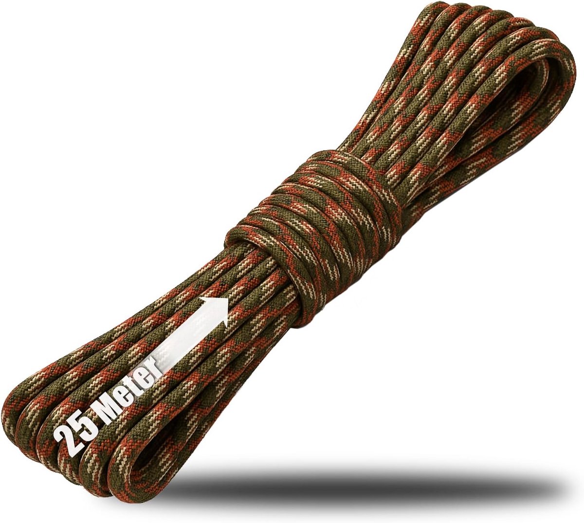 Thijox - COM-FOUR® Paracord Koord Ø 4 mm - 25 m Nylon Touw met 250 kg Draagvermogen - Universeel Touw voor Boten, Camping, Outdoor, Tenttouw, Scheerto