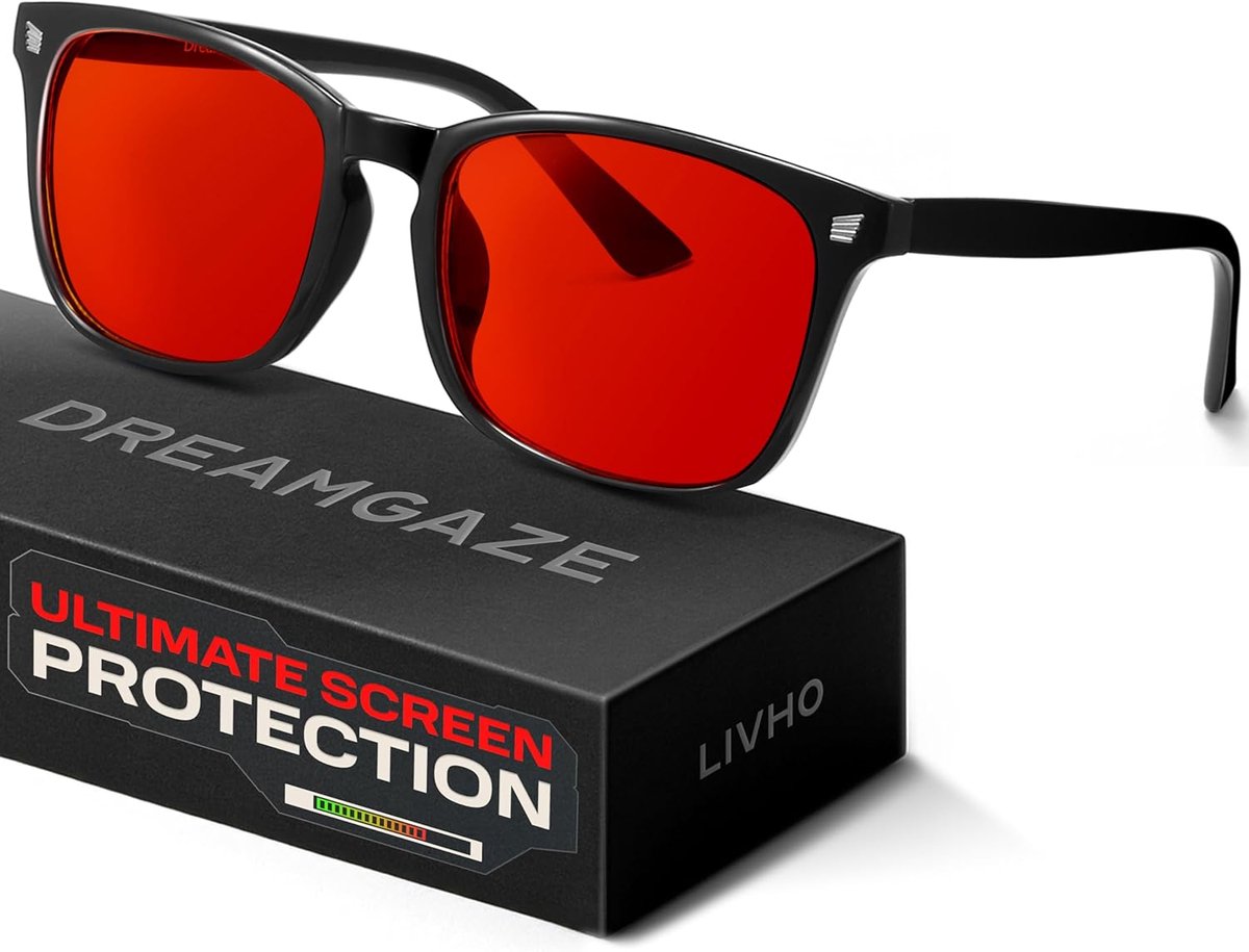Thijox - DreamGaze Blauwlichtfilter Bril voor Mannen - Premium Gaming- en Schermbril - 99,9% Bescherming Tegen Blauw Licht - Verbeter Je Slaap - Comfo