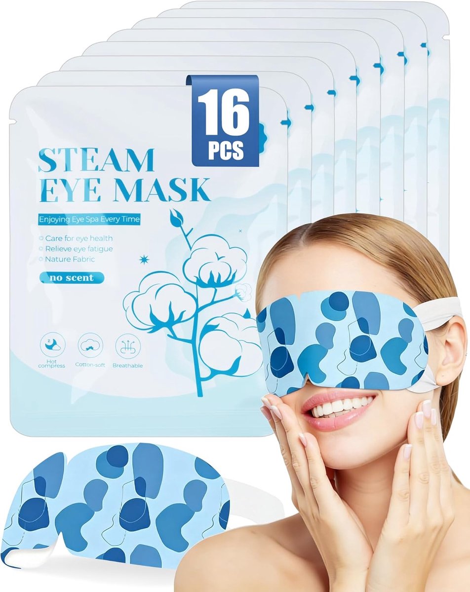 SnelShoppen - Stoom Oogmasker 16 Stuks - Zelfverwarmend Oogmasker Zonder Geur - Verwarmd Slaapmasker voor Vermoeide Ogen, Droge Ogen en Wallen - Wegwe