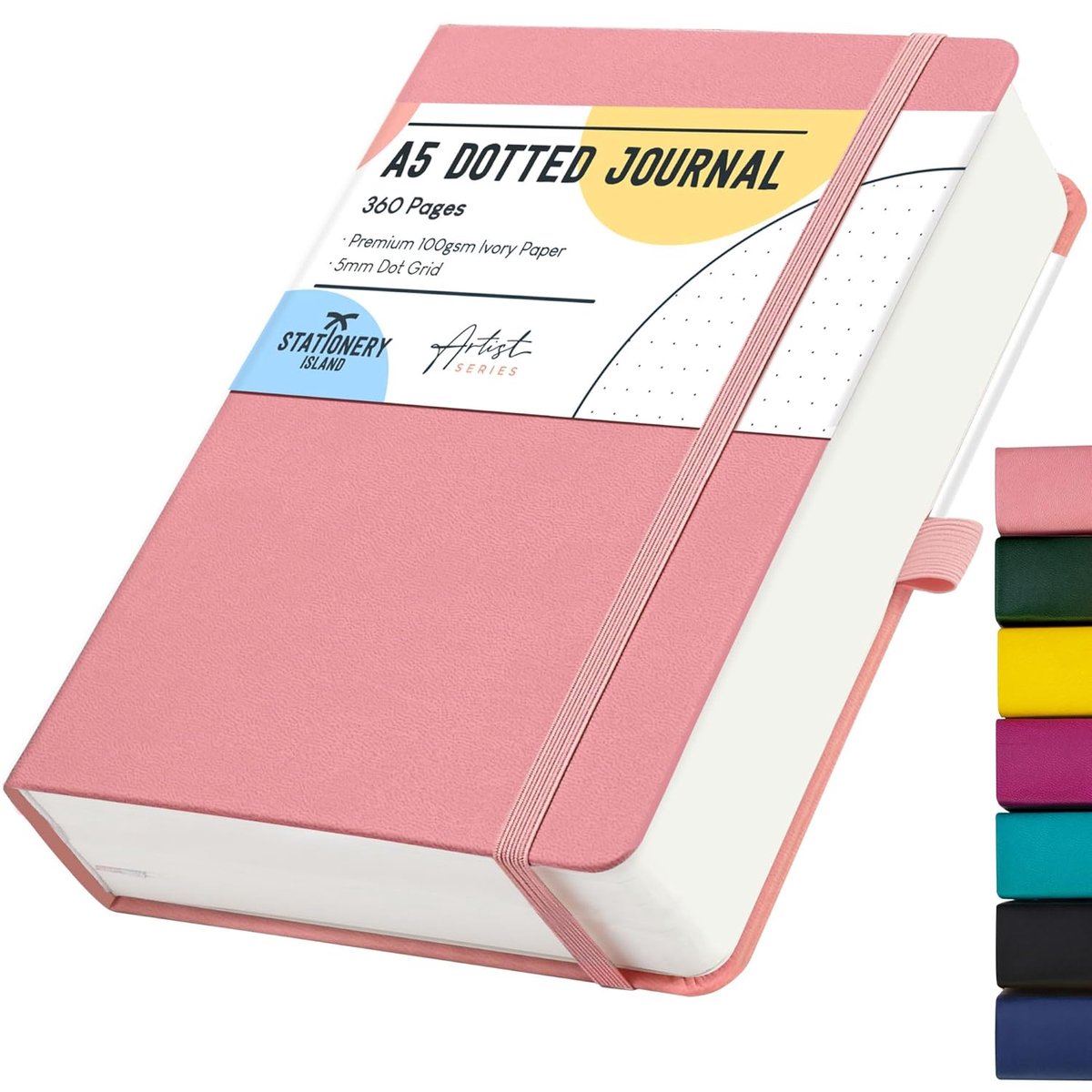 Thijox - Bullet Gestippeld Dagboek A5 - 360 Pagina's Notitieboek met 100 g/m² Papier, Hardcover, Penshouder, Binnenvak en 2 Bladwijzers - Perfect voor