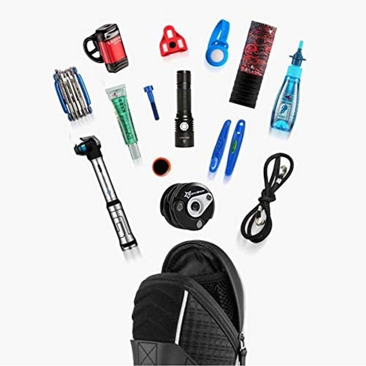 SnelShoppen - Decopatent PRO Zadeltas Racefiets - Waterdichte Fietstas voor Mountainbike en Koersfiets - Stevige en Luxe Fiets Zadeltas in Rood - Idea