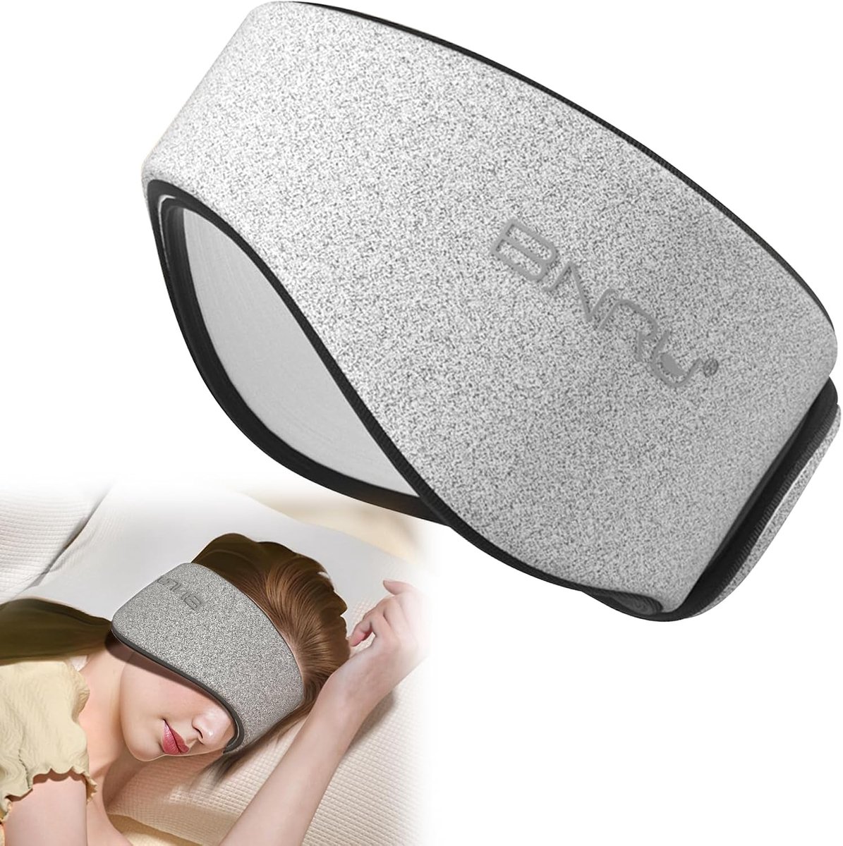 SnelShoppen - Slaapmasker Oogmasker Verstelbare Hoofdband Groot voor Mannen en Vrouwen - Grijs - Ideaal voor Nachtslaap, Reizen en Dutje