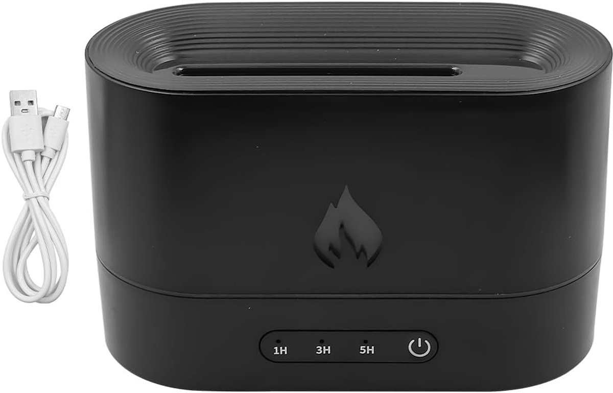 SnelShoppen - Flamme Air Aroma Diffuser en Luchtbevochtiger met 3D Vlam Nachtlampje 250ml voor Slaapkamer, Thuis en Kantoor - Stil, Veilig en Stijlvol