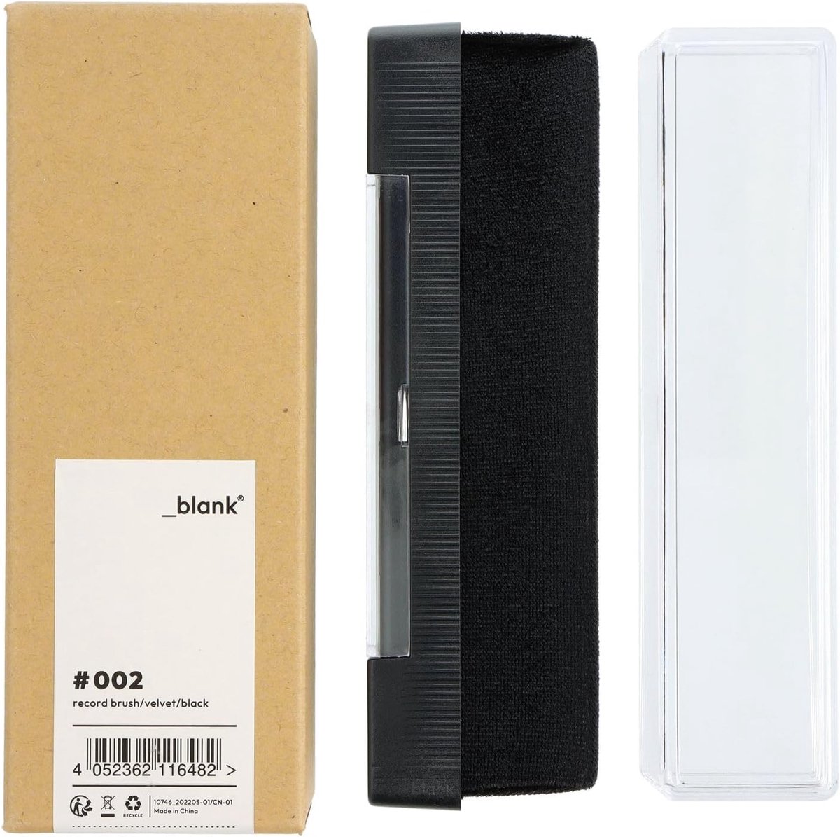 SnelShoppen - Antistatische Platenborstel - Velvet - Voor Vinyl Platen - Zwart - Inclusief Opbergdeksel en Reinigingsborstel - Voor Droog en Nat Gebru