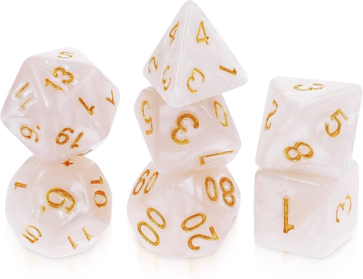 SnelShoppen - 7 Stuks DND Dobbelstenen Set voor Dungeons en Dragons, Paarse Nevel Polyhedral Dobbelstenen voor RPG Rollenspellen, D20 D12 D10 D8 D6 D4