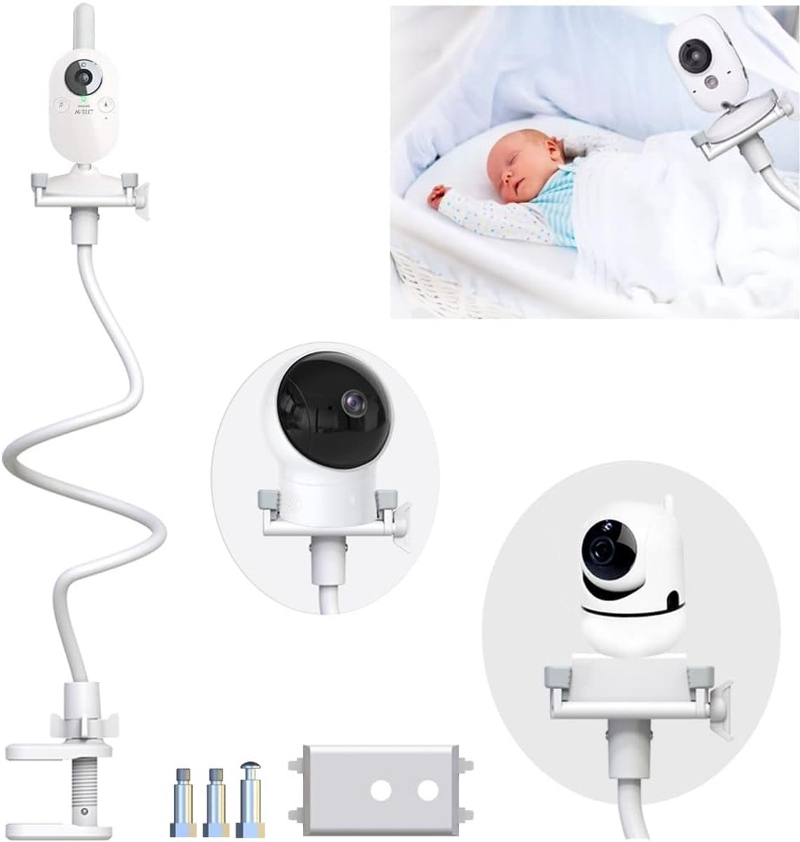 SnelShoppen - Universele Baby Monitor Houder - Flexibele Kamera Stand voor Baby Camera's - Compatibel met de Meeste Baby Monitors - Stabiele Bevestigi