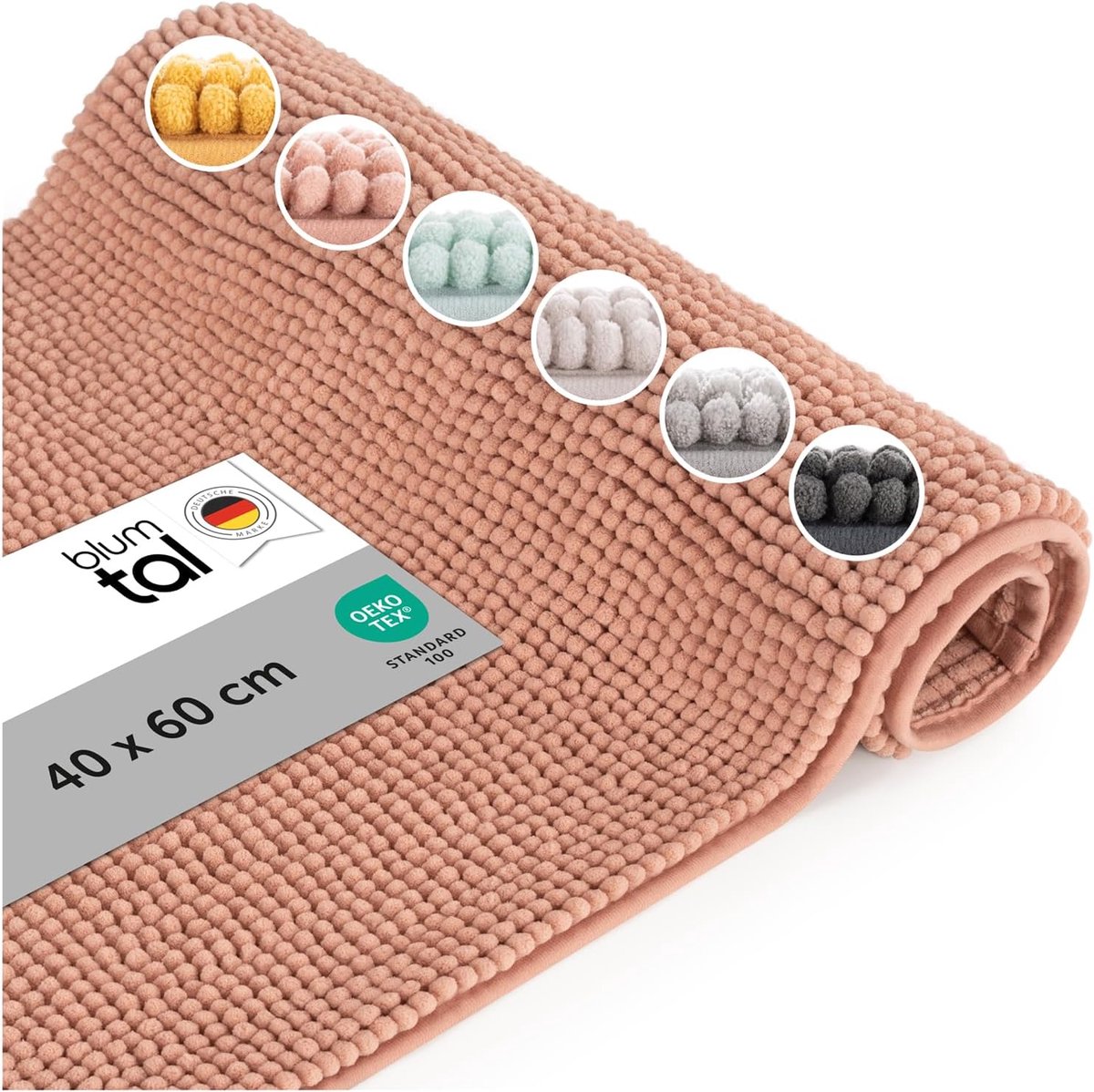 SnelShoppen - Antislip Badmat 60x40 cm - Absorberend Microfiber in Oude Roze - Öko-Tex Gecertificeerd - Zacht en Sneldrogend voor Badkamer en Douche