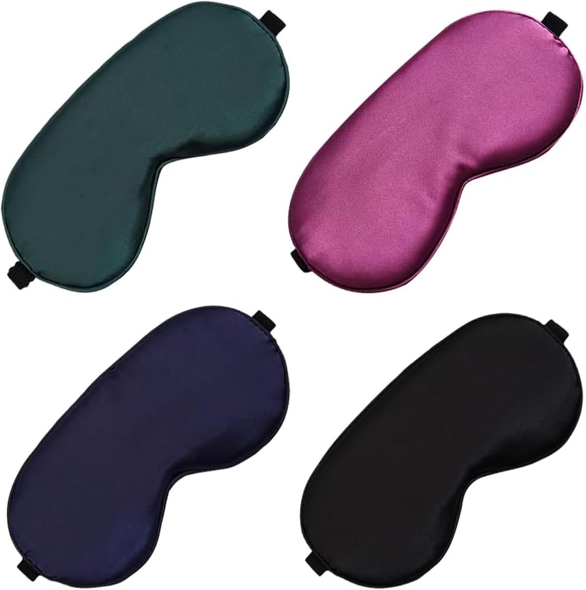 SnelShoppen - 4 stuks slaapmasker, zacht oogmasker voor optimaal slapen, verstelbare riem, verduisterende slaapmaskers voor mannen en vrouwen, ideaal