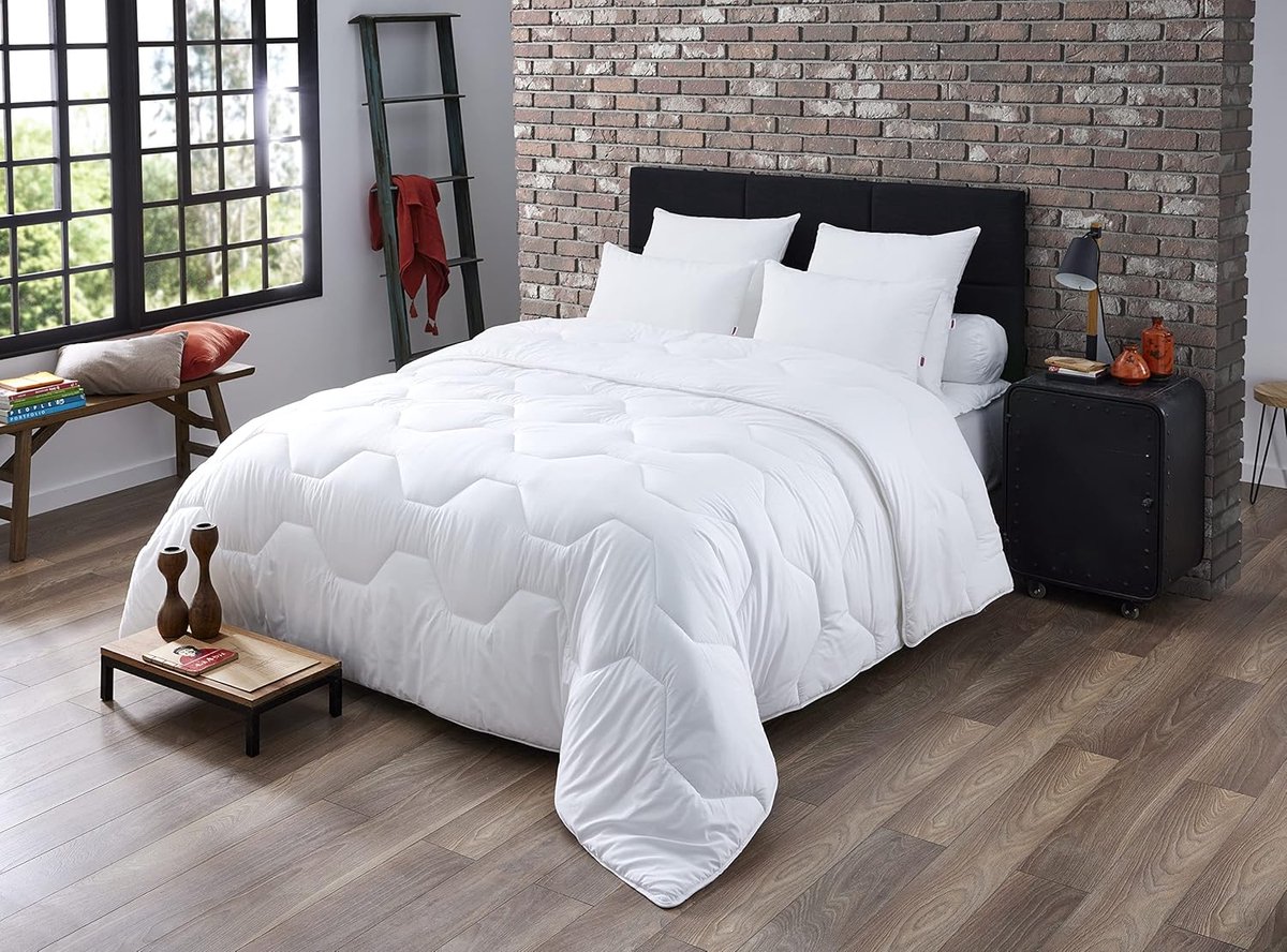SnelShoppen - Warm dekbed 200x200 cm, bescherming tegen mijten, Proneem behandeling, wit, ideaal voor koude nachten en allergieën