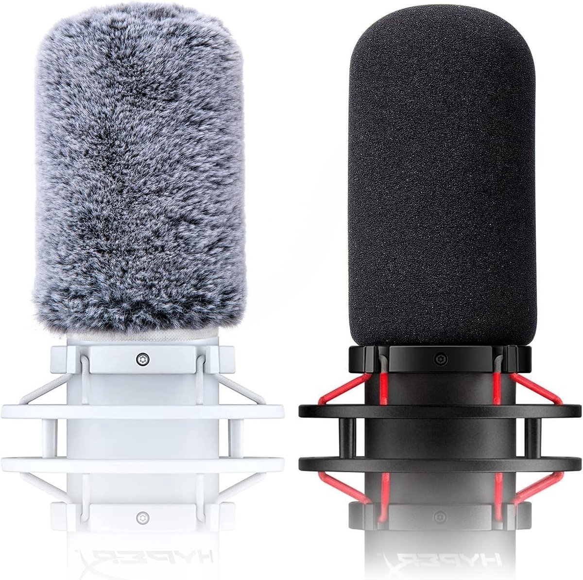 SnelShoppen - Microfoon Pop Filter en Foam Cover 2 Pack voor HyperX QuadCast - Harige Voorruit Muff voor Duidelijk Geluid bij Podcaten en Muziekopname