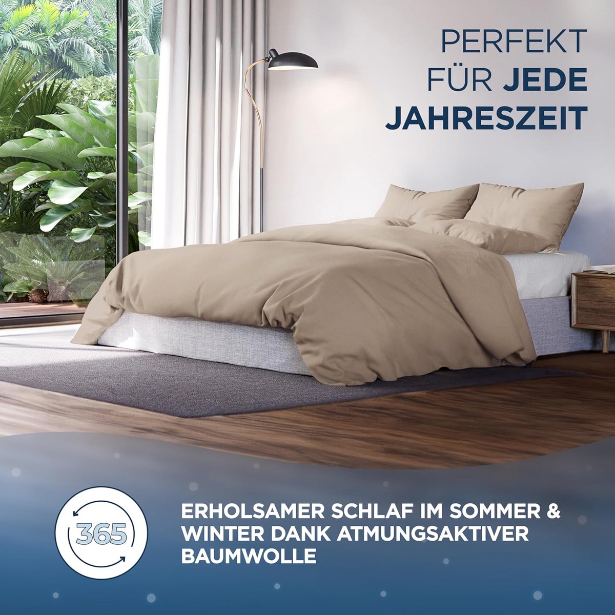 SnelShoppen - Luxe Satin Dekbedovertrek Set 200x220 - Taupe - 1 Duvet Cover + 2 Kussenslopen 80x80 - 300TC Katoen - Oeko-Tex Certificaat - Hemelse Zac