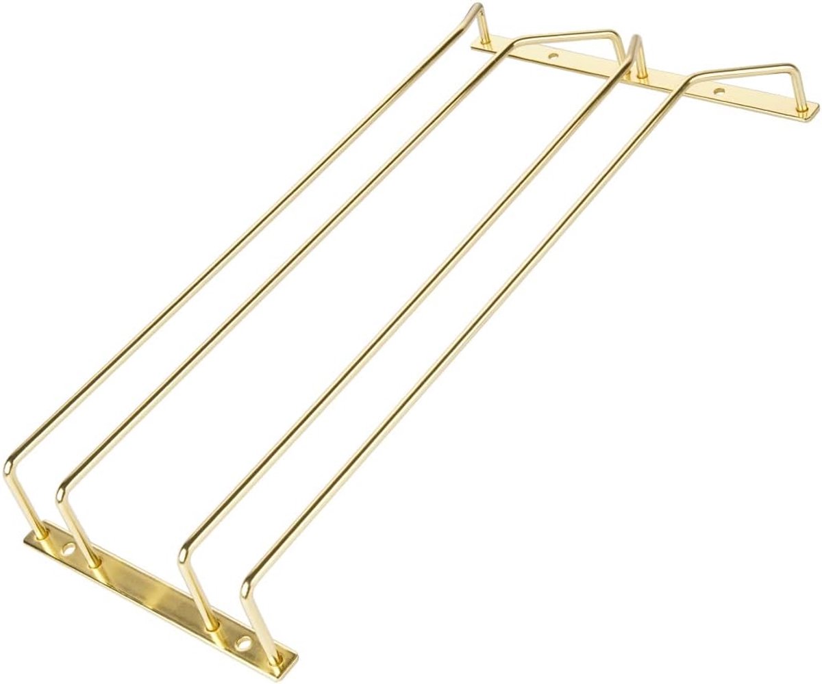 SnelShoppen - 40.5cm Gouden Wijn Glas Houder, Onderkast Wijn Glas Rack, Hangende Glas Houder voor Keuken Bar, 2 Rijen, Stijlvol en Stevig