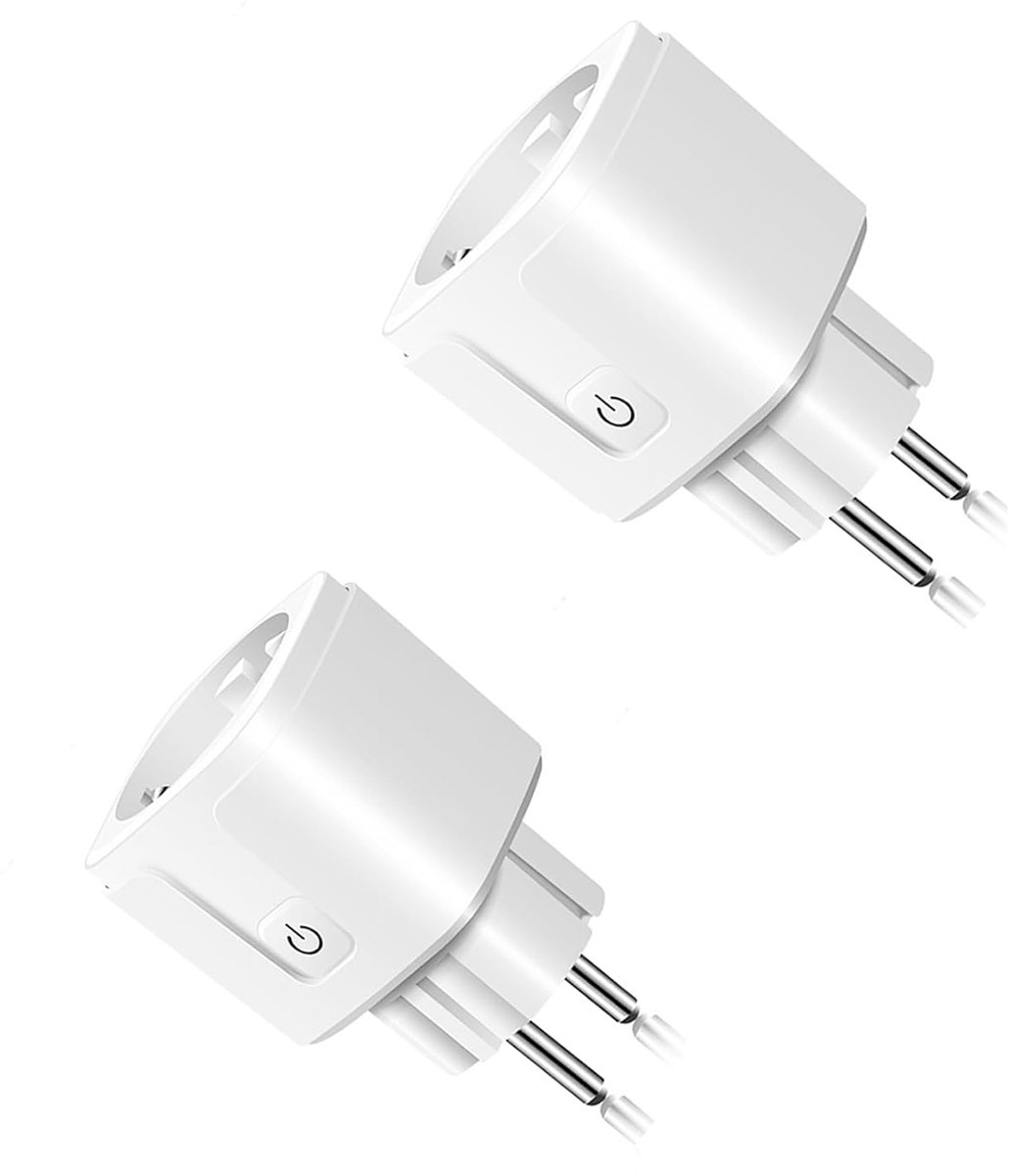 SnelShoppen - ZigBee Smart Socket 2-Pack - Slimme Stekker met Energieverbruik Meting, Timer, App Besturing - Compatibel met Alexa en Google Assistant
