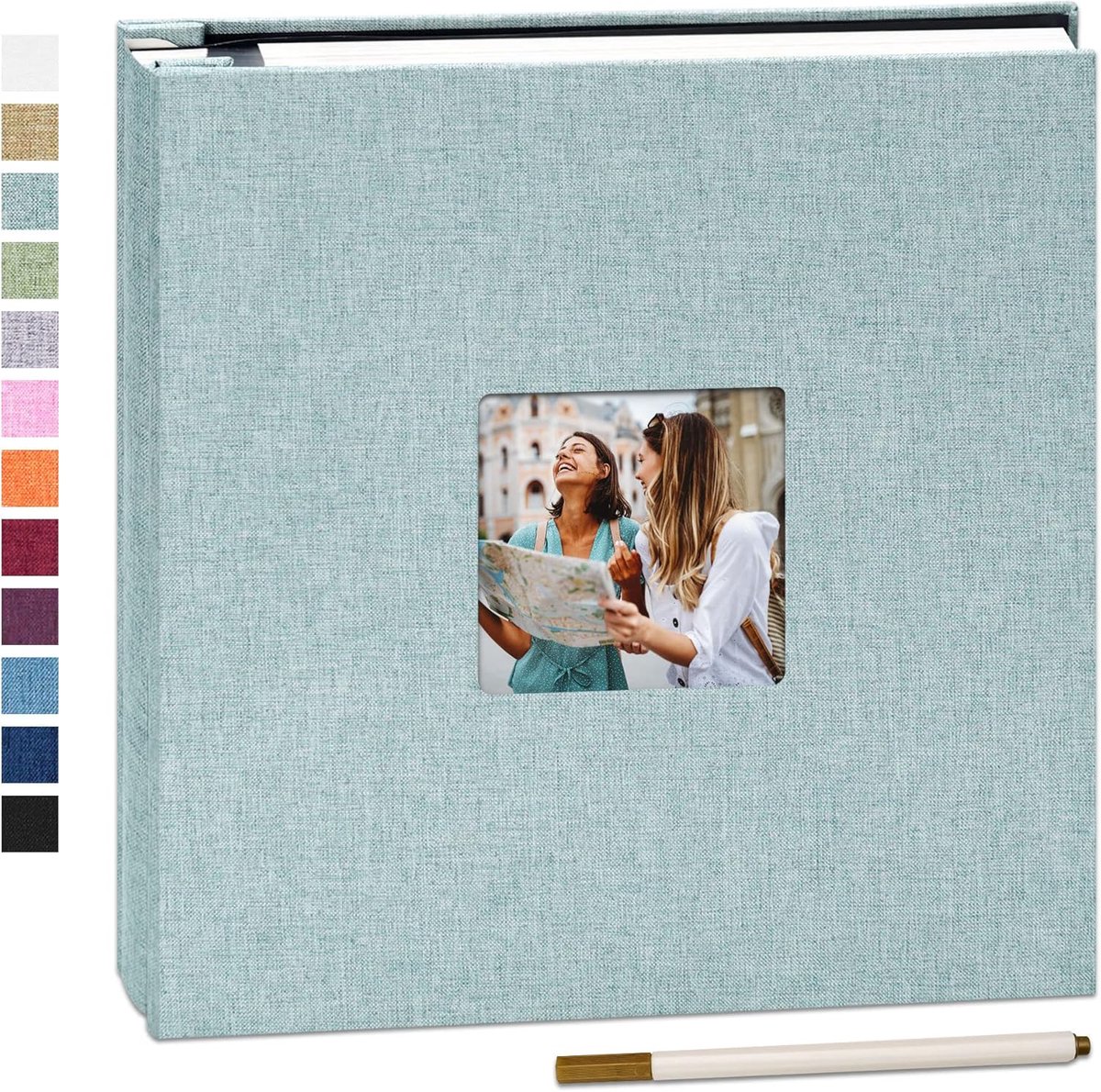 SnelShoppen - Photo Album Zelfklevend Linnen Cover 120 Foto's 10x15cm - Perfect voor Trouwen, Reizen, Kinderen, Afstuderen, Scrapbook