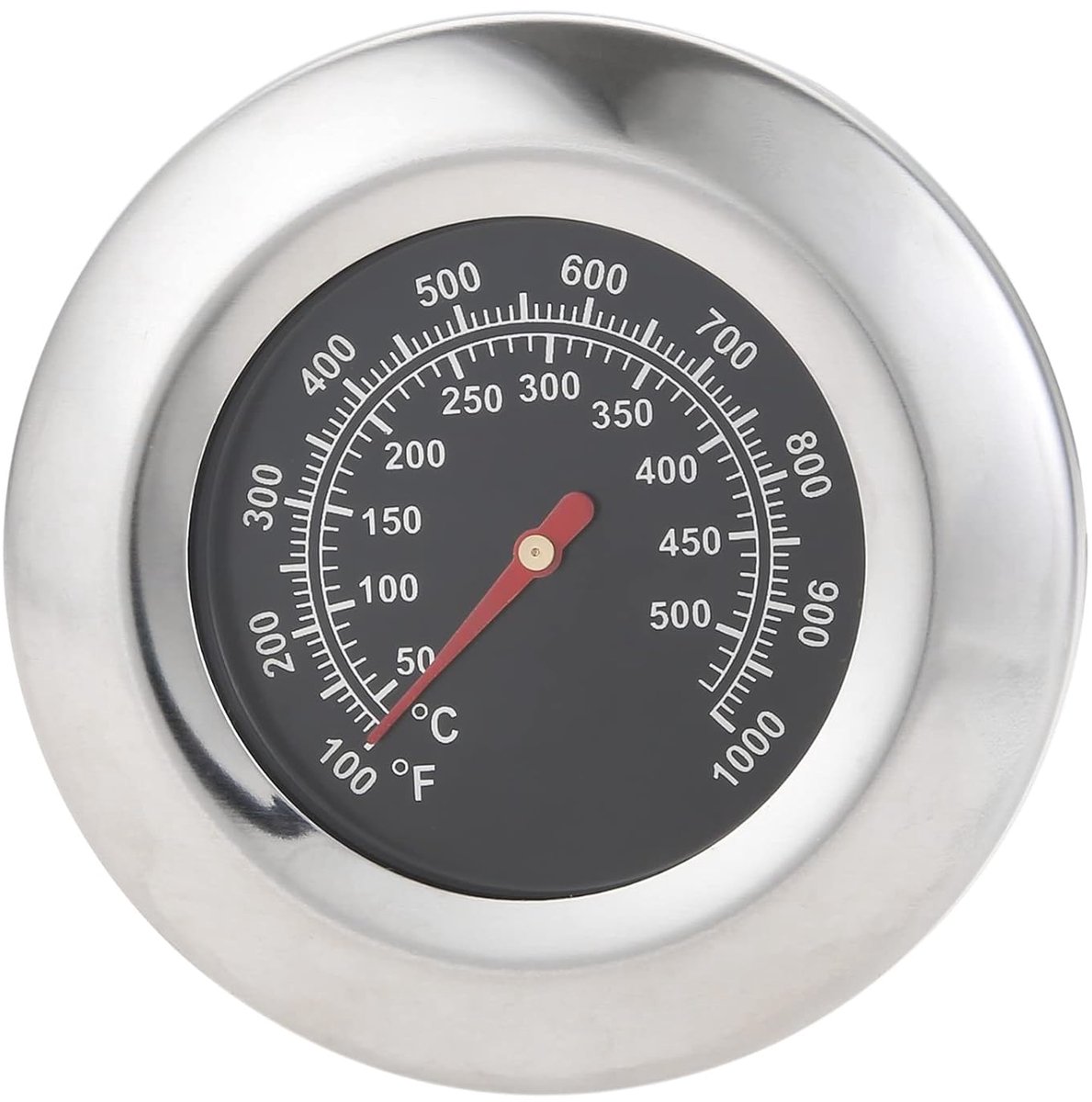 SnelShoppen - Thermometer Grill BBQ 50°C - 500°C M10 - RVS Barbecue Pit Smoker - Grote Scherm - Gemakkelijk te Installeren voor Tuin, Camping en Keuke