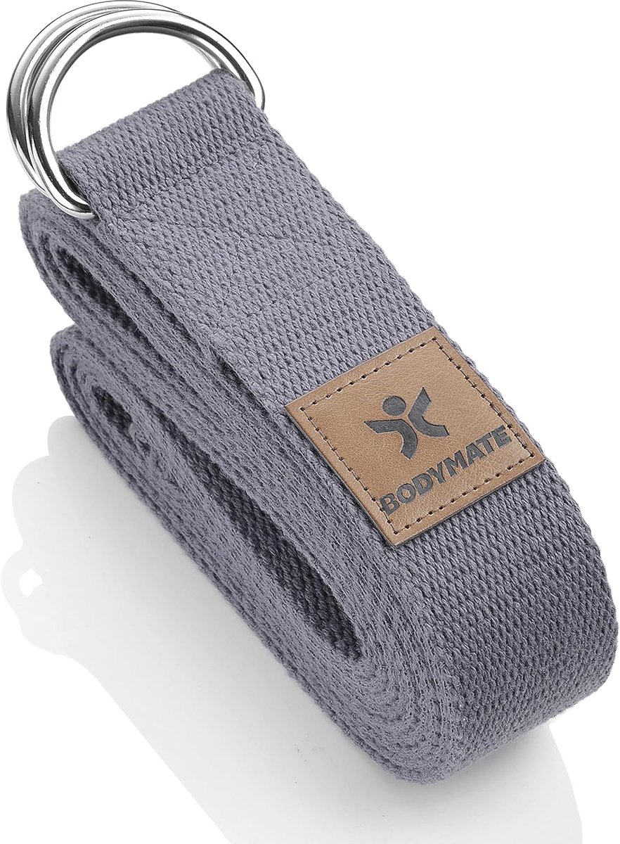 SnelShoppen - BODYMATE Yoga Belt - Yoga Straps van Natuurlijke Katoen - Flexibele Stretching voor Yoga en Pilates - Duurzaam en Vegan - Ideaal voor Fi