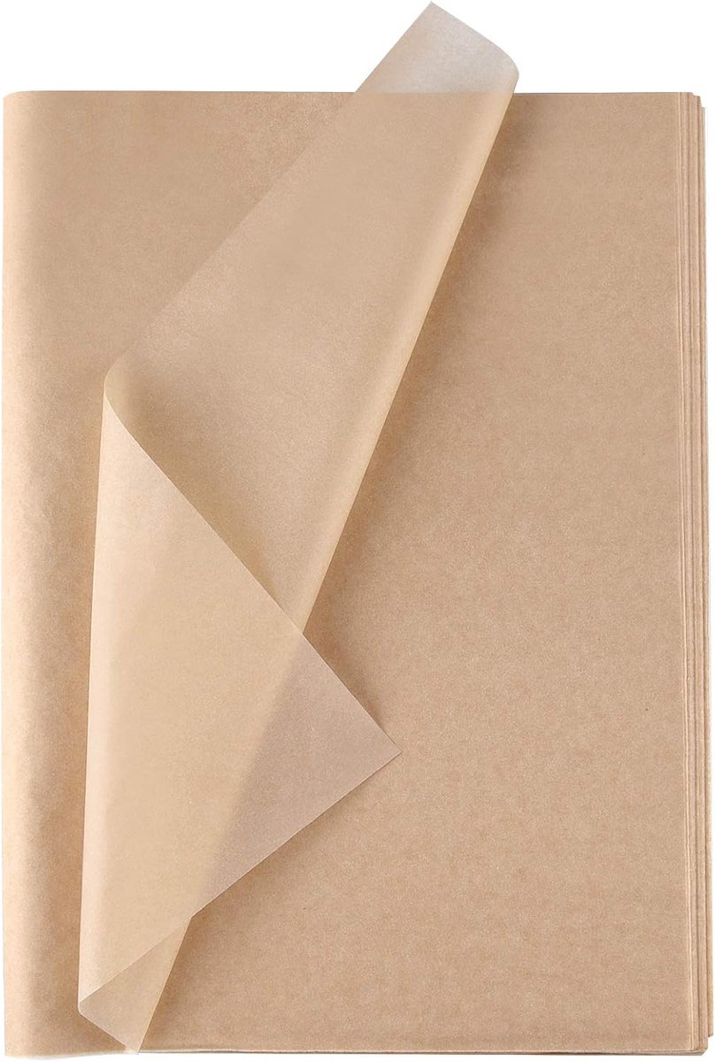 SnelShoppen - 60 Vellen Bruin Kraft Tissue Papier Bulk - Grote 50 x 37 cm Voor DIY Projecten, Verpakking, Feestdecoraties, Herfst en Verjaardagen