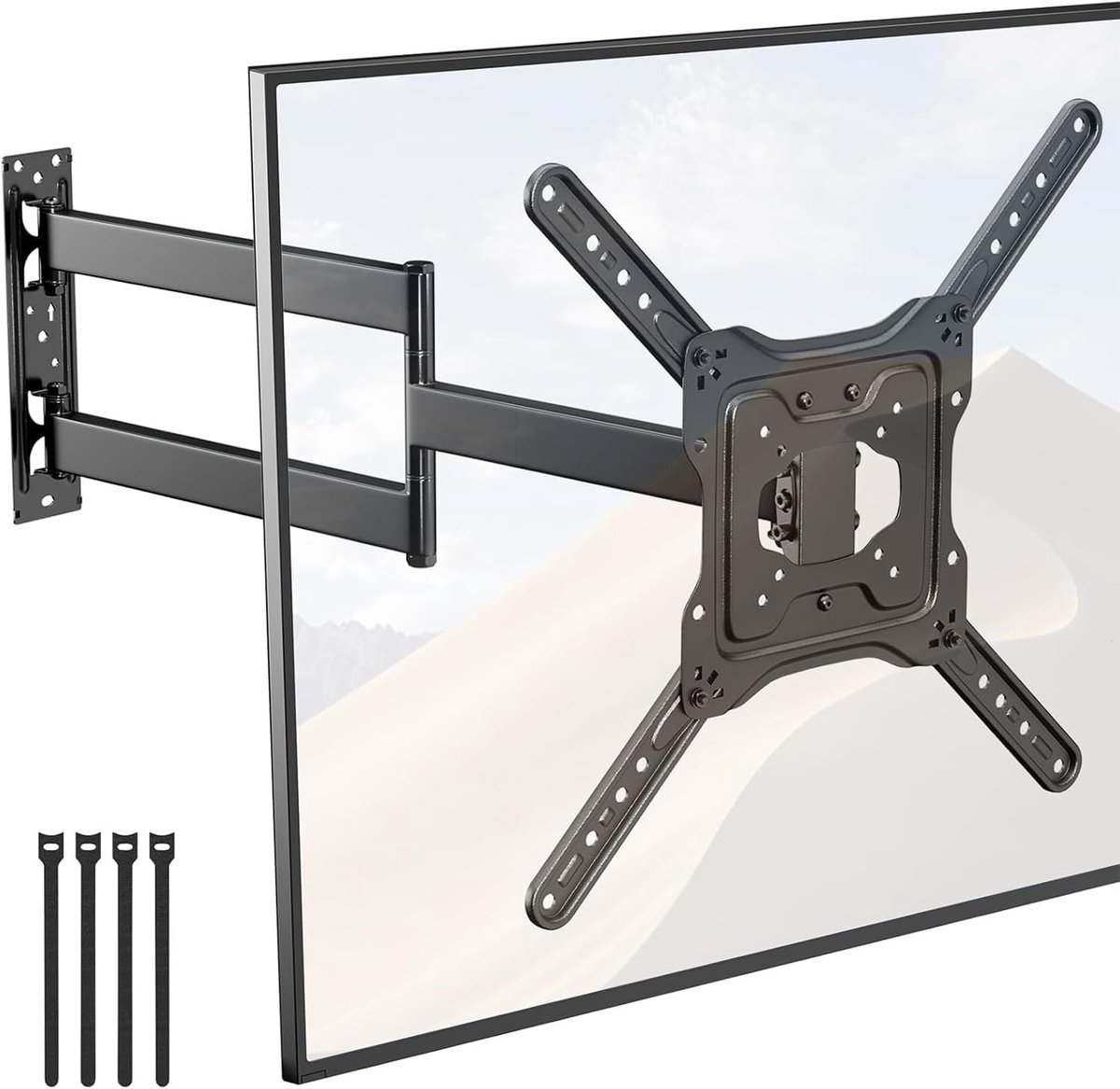 SnelShoppen - TV Wandbeugel met 728 mm Lange Arm voor 23-65 Inch TV's, Hoek TV Beugel met 180° Zwenk en Kantel Ondersteuning, Max. VESA 400x400 mm, Dr
