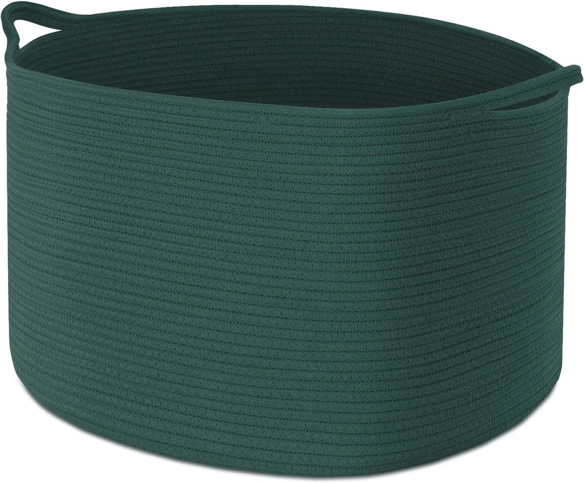 SnelShoppen - Grote Vouwbare Wasmand 50 x 35cm - Opbergmand voor Kleding, Speelgoed, Dekens - Zwart Groen - Perfect voor Woonkamer, Slaapkamer en Kamp