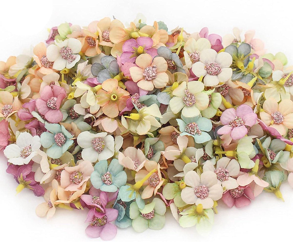 SnelShoppen - Pack van 50 Mini Kunstbloemen, Zijde Daisies, Multi-Kleur, Kunstmatige Bloemen voor Thuis, Tuin, Kantoor, Bruiloften en Feesten