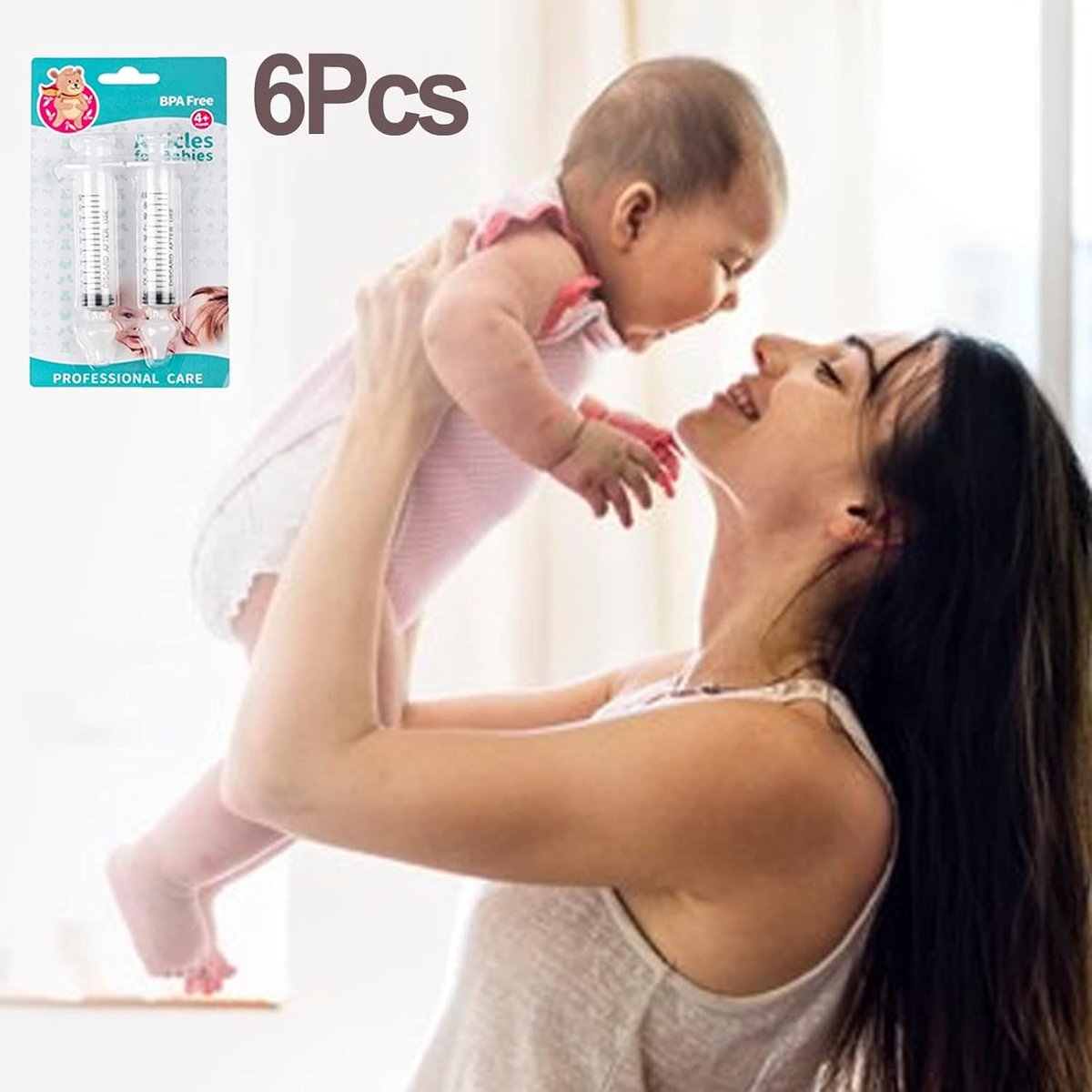 SnelShoppen - 6 Stuks Neus Aspirator Baby 10ML, Professionele Neusreiniger voor Kinderen, Herbruikbaar en Draagbaar met Siliconen Neuszuigpunt, Ideaal — cadeau in Cadeau-ideeën - foto 6