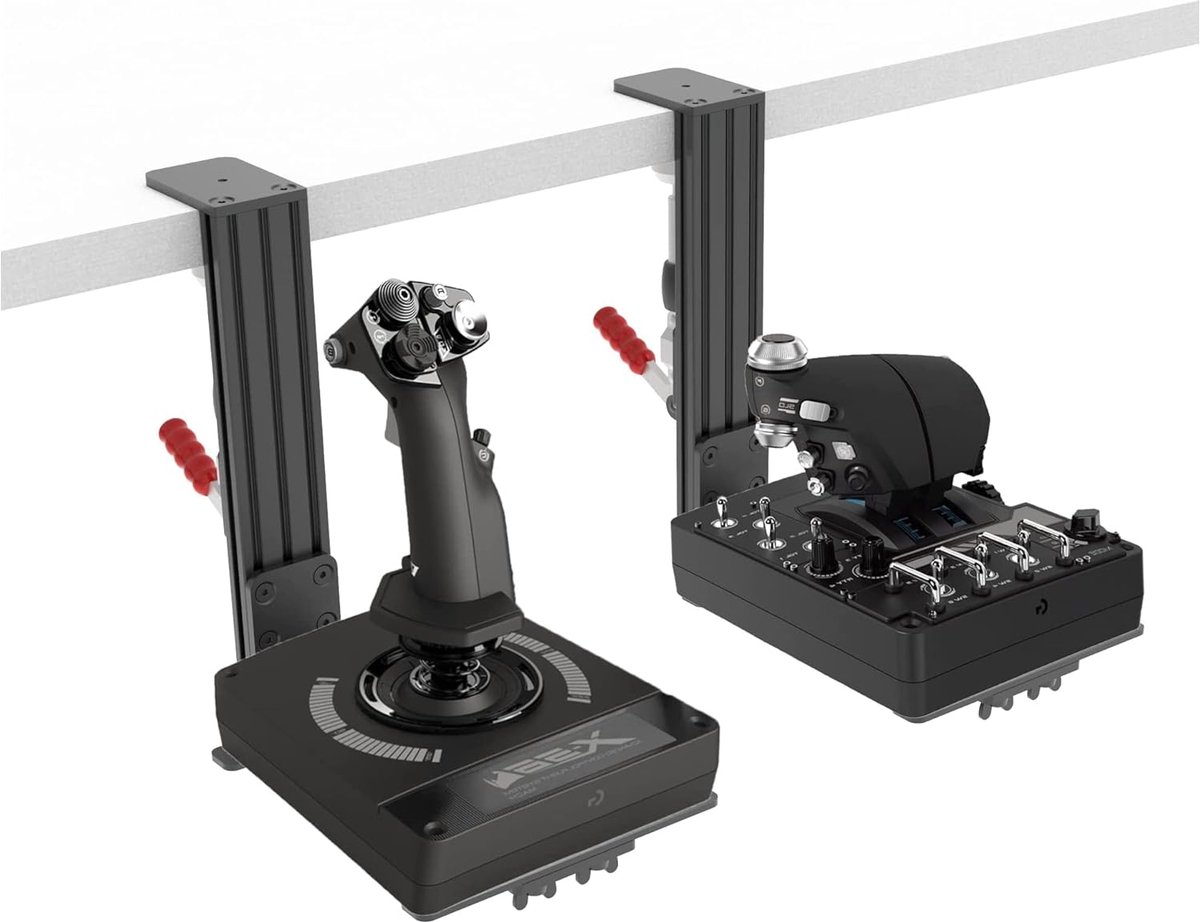 SnelShoppen - 2 Pack Bureau Steun voor Joysticks - Compatibel met X52/X52 Pro/X56/X56 Rhino - Ideaal voor Vliegspel Controllers, Verstelbaar, Duurzaam