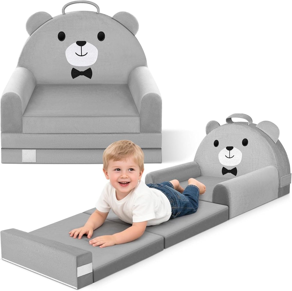 SnelShoppen - Kids Vouwbankje - Multifunctionele Kindersofa voor Binnen en Buiten - Comfortabel en Lichtgewicht - Ideaal voor Kinderen - Meerkleurig -