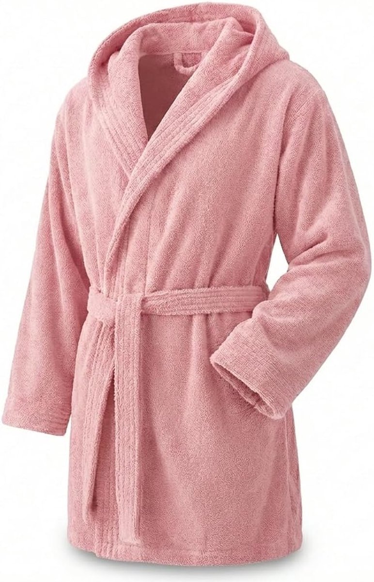 SnelShoppen - Elegante Badjas voor Mannen en Vrouwen, 100% Katoen, 500 g/m², Met of Zonder Kap, Zacht en Absorberend voor Douche, Spa en Zwembad, Melo