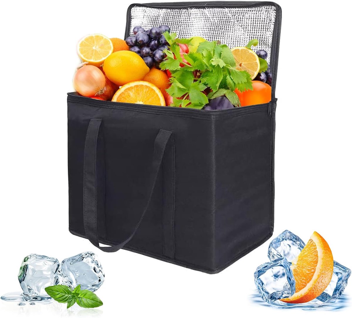 SnelShoppen - Vouwbare Koeltas, Thermische Tas voor Picknick en Lunch, Warmhoudtas, 33 x 25 x 25 cm, Waterdicht Oxford, Ideaal voor Camping en Dagje U
