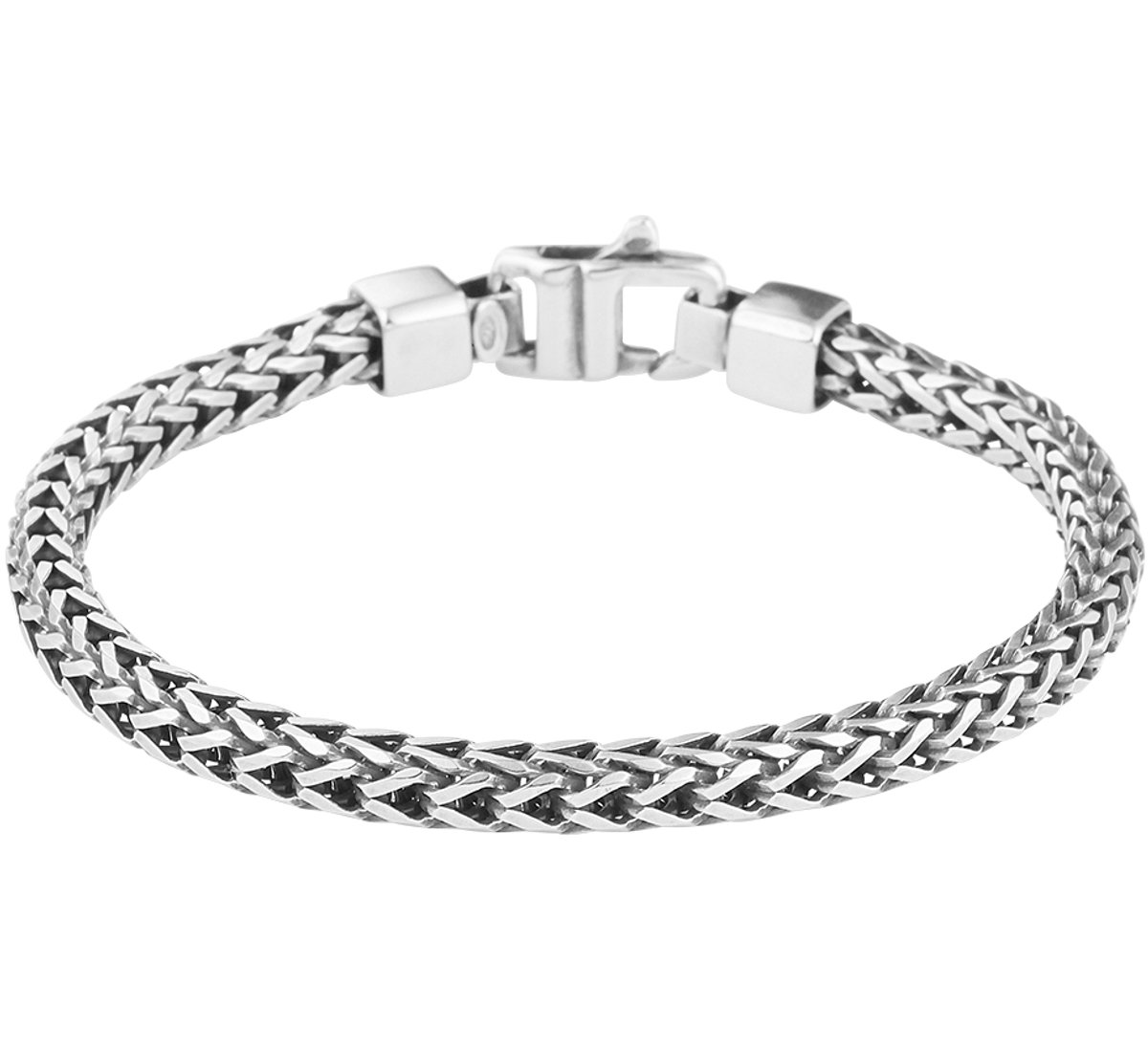 Vigor armband oxi vossestaart 4,5 mm 21 cm - Zilver