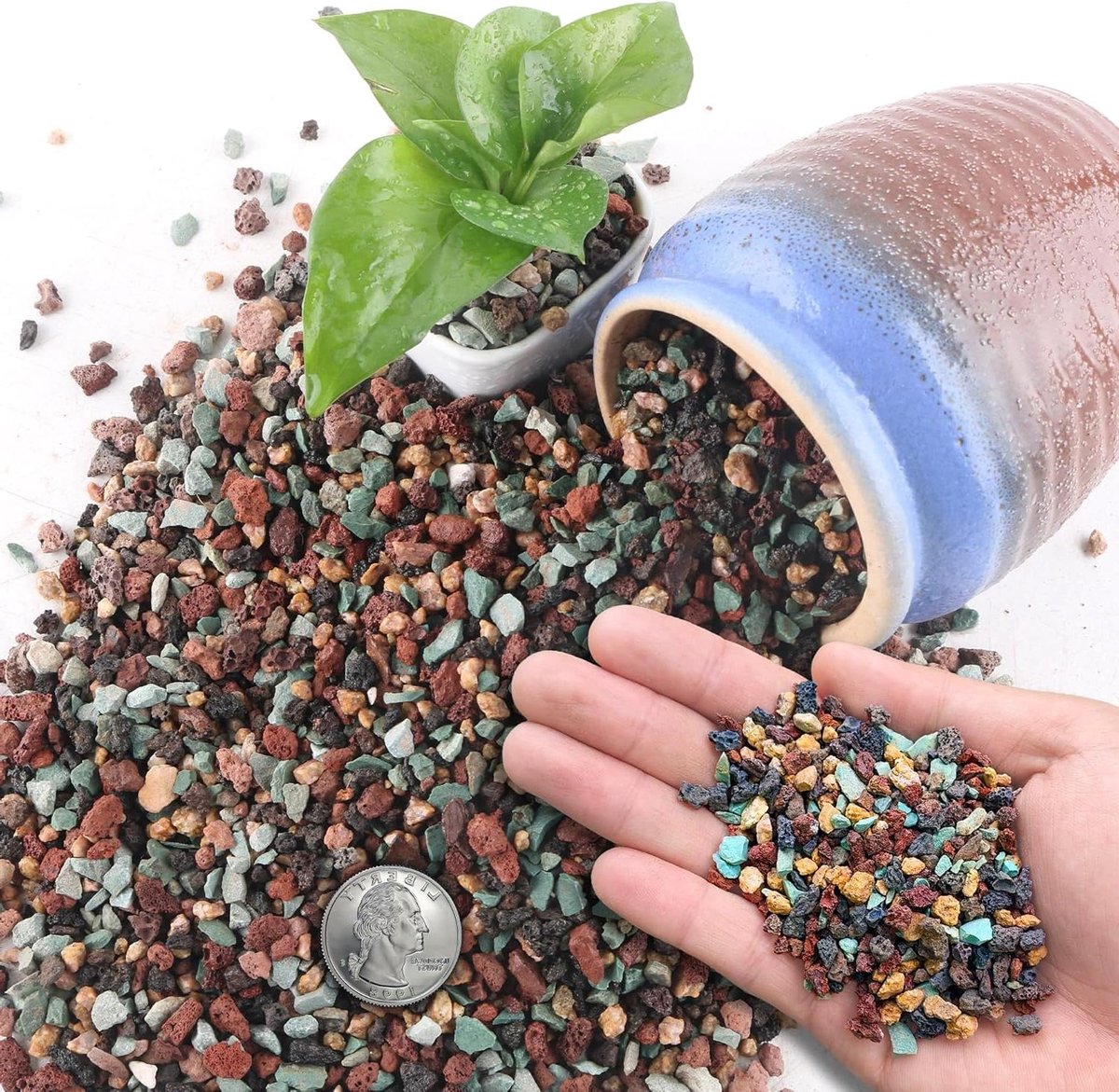 Meng lavastenen - Decoratieve stenen - Planten verzorgen - Natuurlijke mineralen - 82 kg - Multicolor