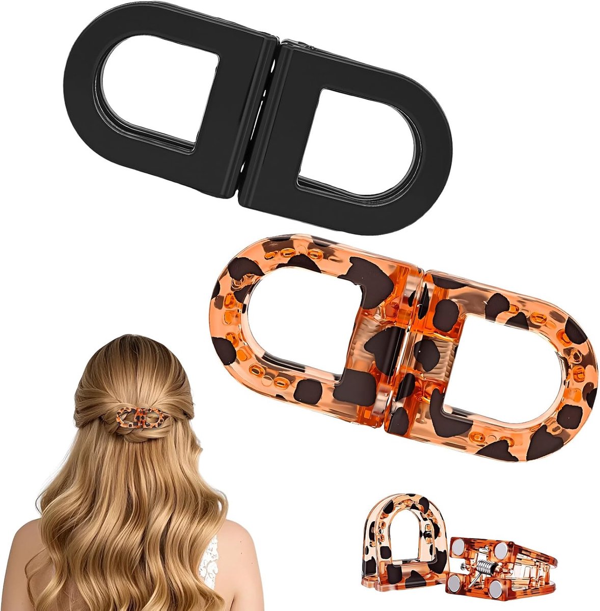 SnelShoppen - 2 Stuks Magnetische Haarspelden - Haarklemmen voor Elegante Kapsels - Antislip Grip voor Opgestoken Kapsels en Vlechten - Decoratieve Ha