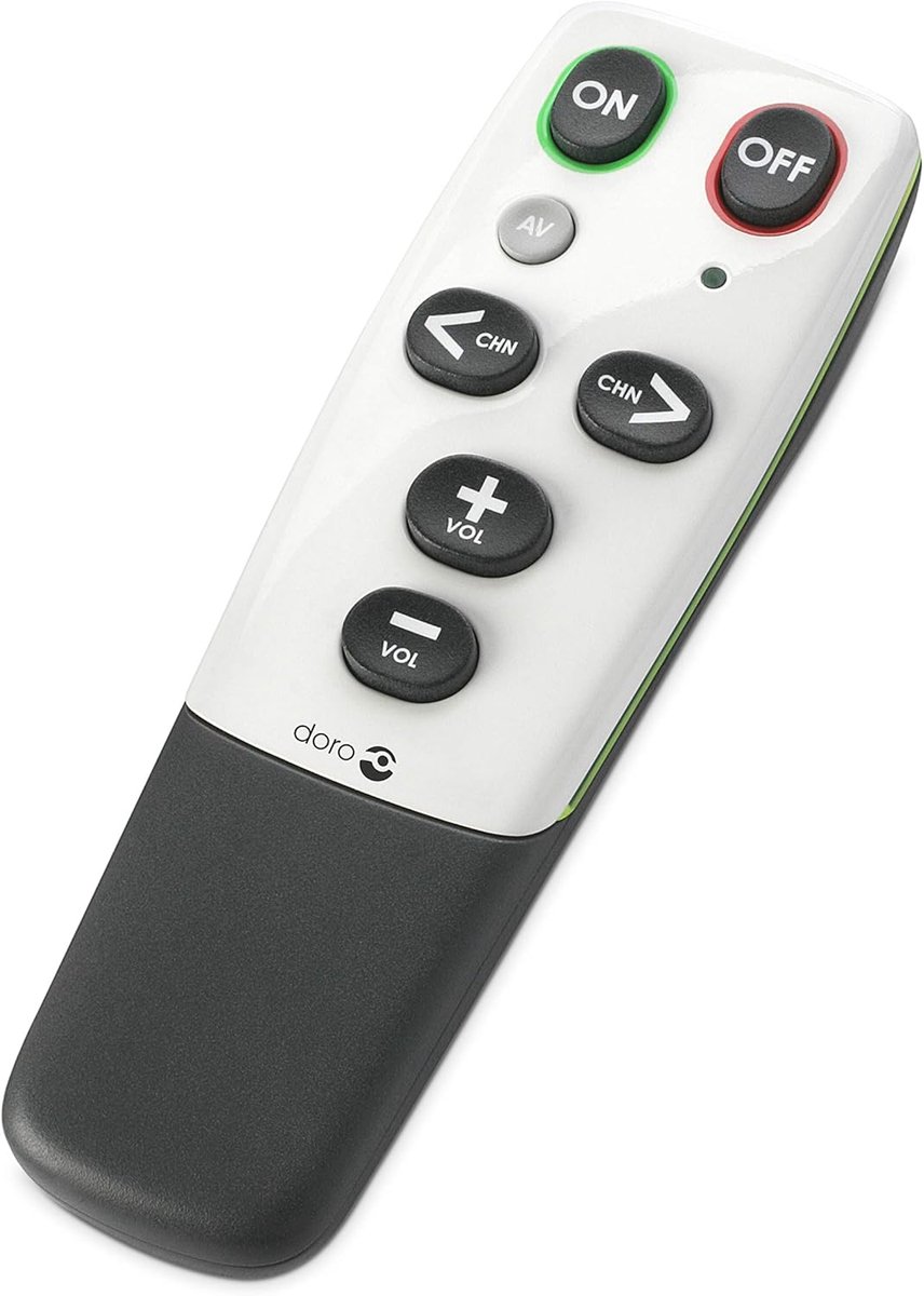 Thijox - Doro HandleEasy 321rc Universele Afstandsbediening voor Eenvoudige Bedieningen van TV of Stereo-installatie - Wit/Zwart/Zilver - Perfect voor