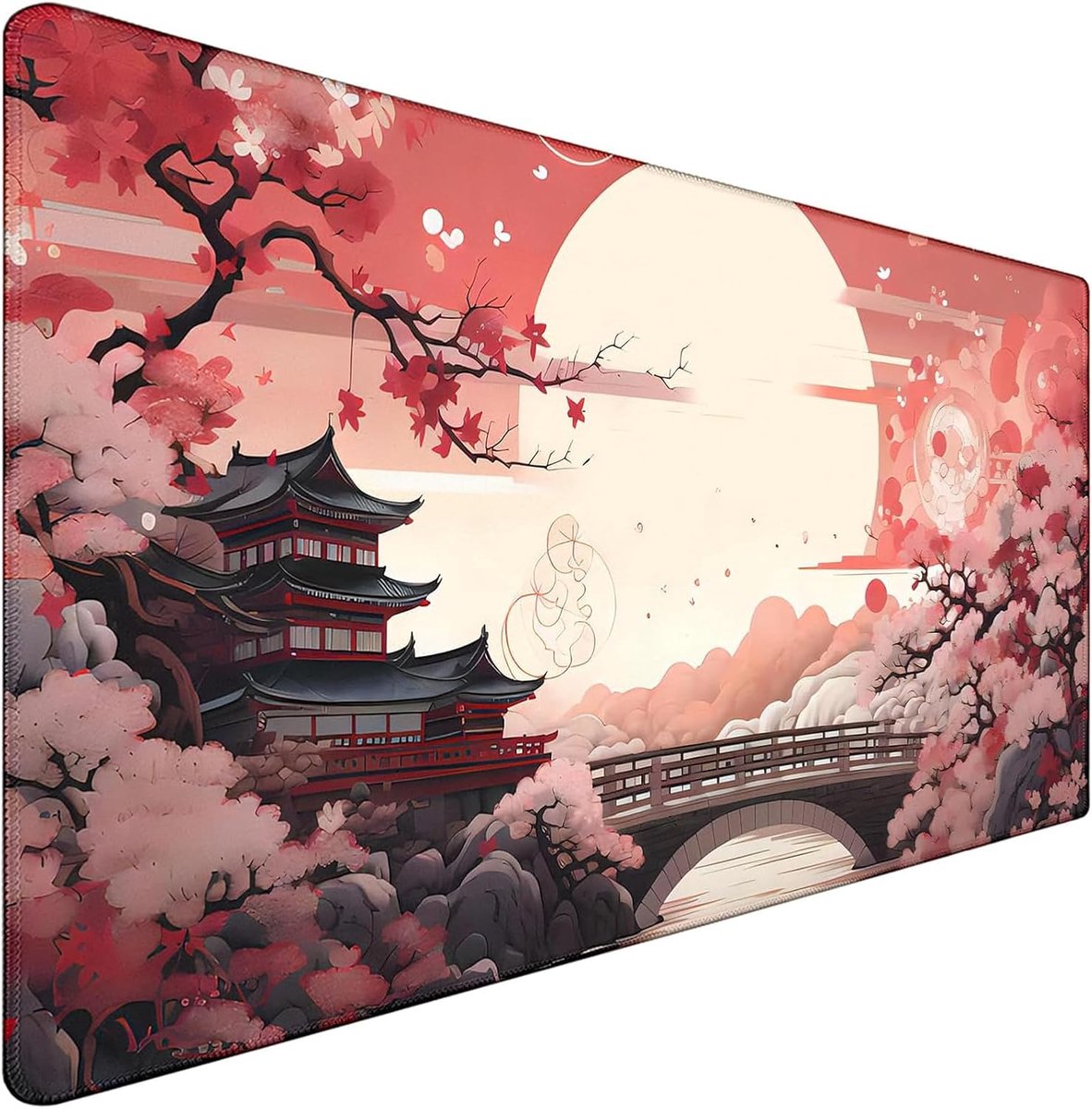 SnelShoppen - Bureauonderlegger XXL - Japanse Gaming Muismat 800x300mm - Antislip & Waterbestendige Rubber Basis - Desk Mat voor Laptop en Kantoor - Z