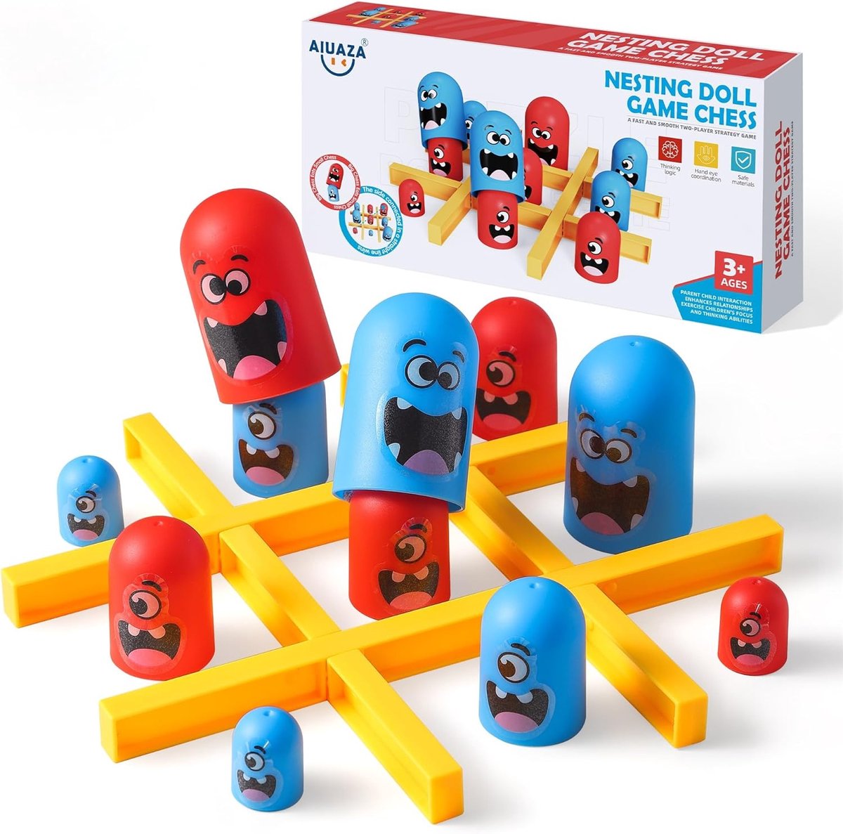 SnelShoppen - Tic Tac Toe Bordspel voor Kinderen en Gezinnen, Strategisch Spel voor 2 Spelers, Educatief Feest Spel, Ideaal voor Thuis en Reizen