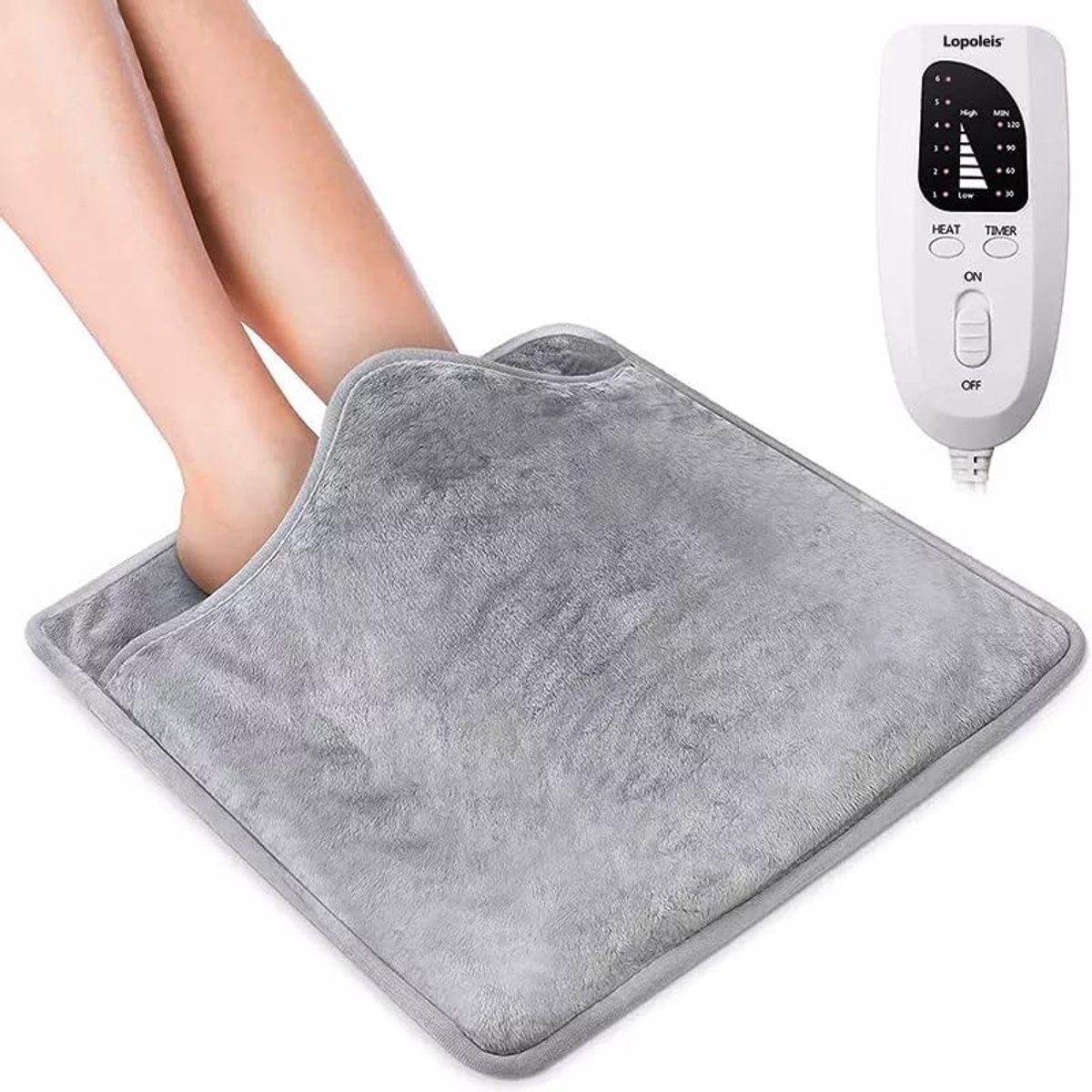 SnelShoppen - Verwarmingsmat 40x40 cm, Elektrische Voetenwarmer, Warmtekussen met 6 Warmtestanden, Automatische Uitschakeling, Comfortabel voor Rugpij