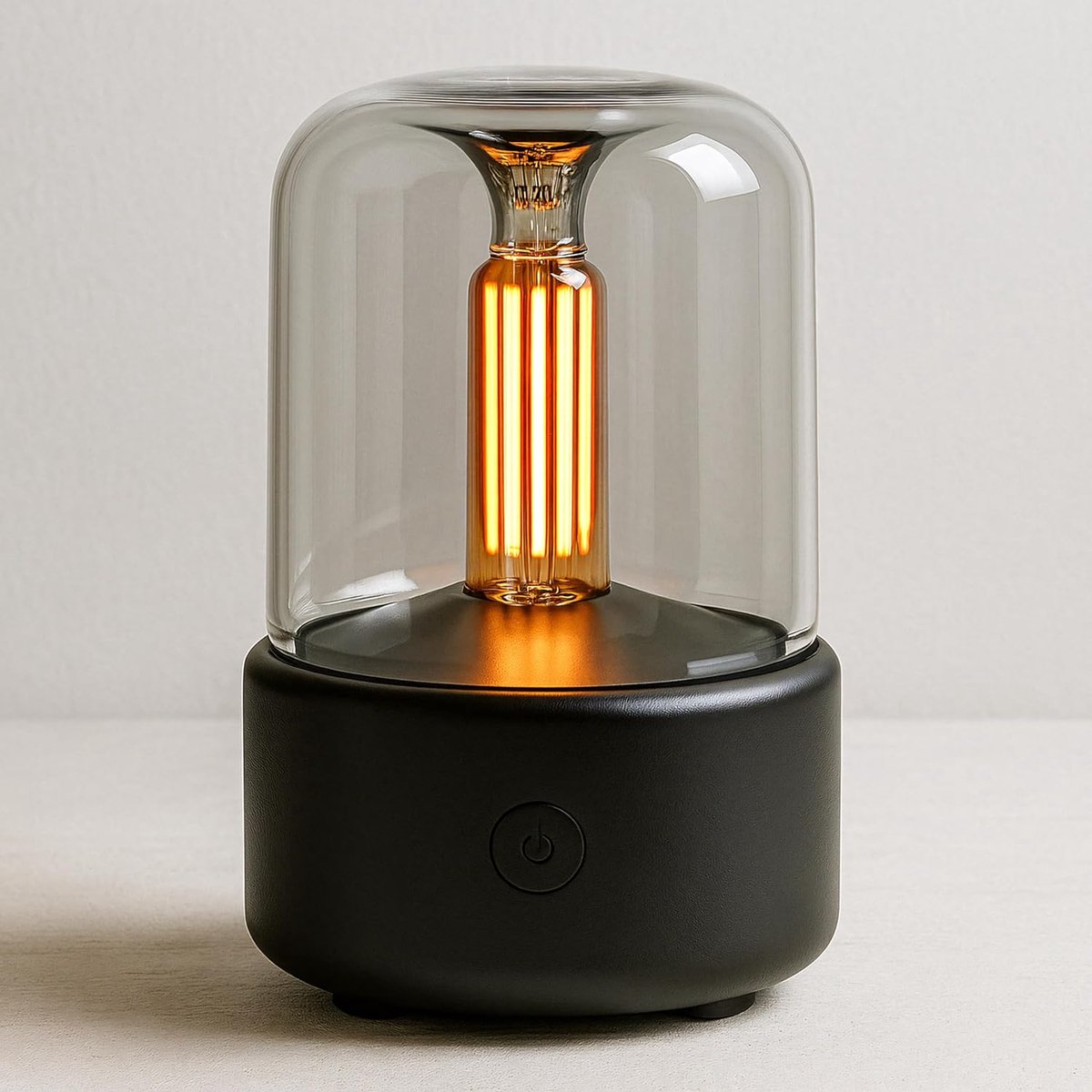 SnelShoppen - ALMA Diffuser & Humidifier Aromatherapie - Ultrasonic Luchtbevochtiger met 120ml Inhoud - Decoratieve Nachtlamp met Kaarslicht Effect vo