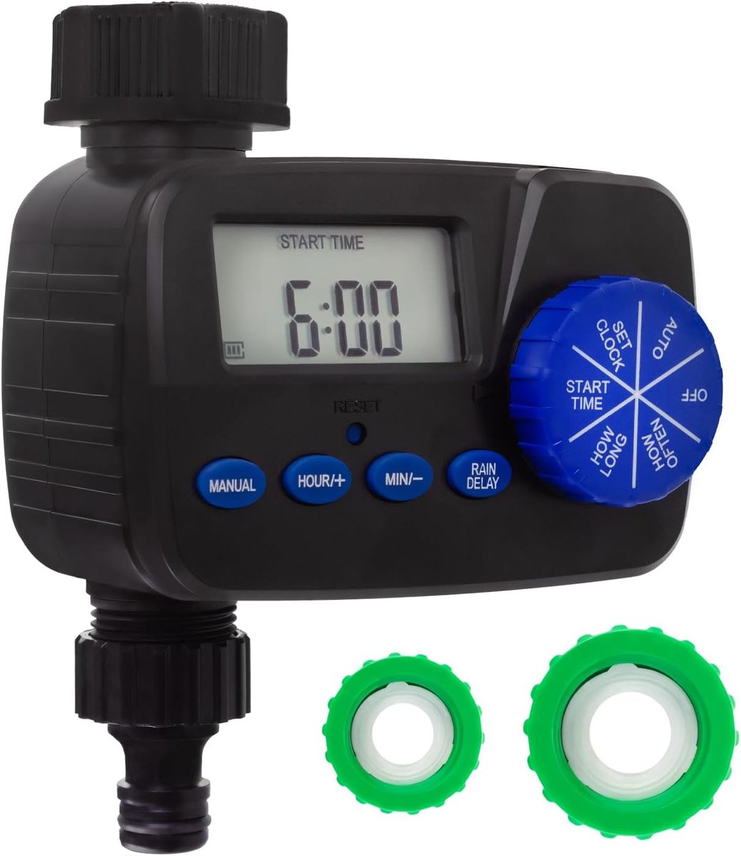 SnelShoppen - Elektronische Irrigatie Timer - Automatische Tuin Bewateringscontrole met IP55 Bescherming - Programmeerbare Watering met Display en Han