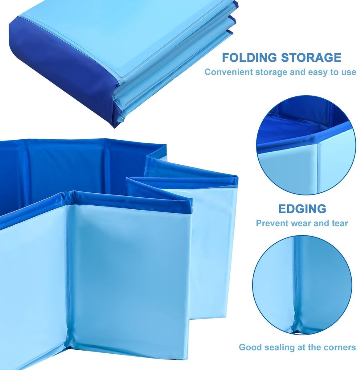 Thijox - Opvouwbaar Kattenzwembad en Hondenzwembad, Mini-Zwembad voor Kleine Honden en Katten, Draagbaar en Verdikt PVC, 50 x 8 cm, Perfect voor Zomer