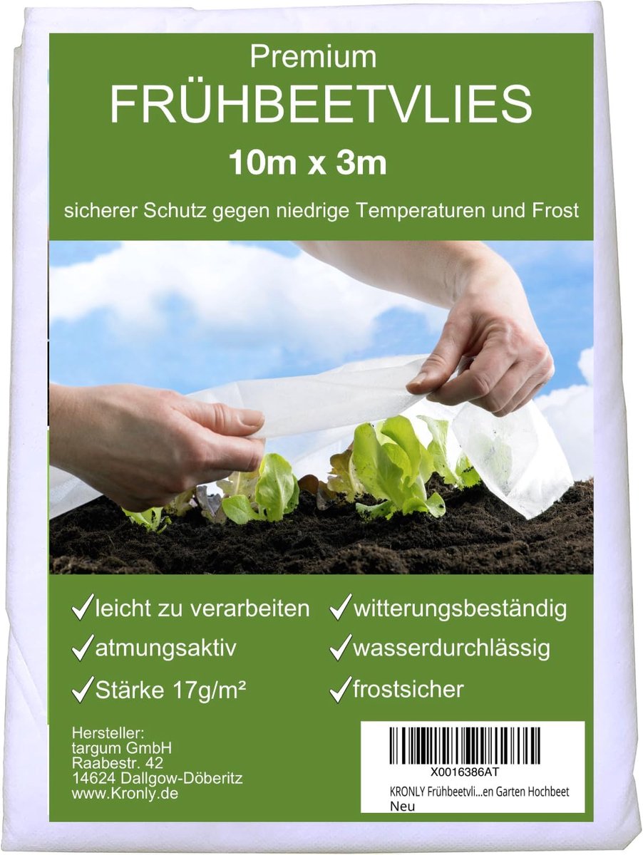 Kruidenvlies Vorstbescherming 1,5 x 10 m - Ademend en Waterdoorlatend Plantenbescherming