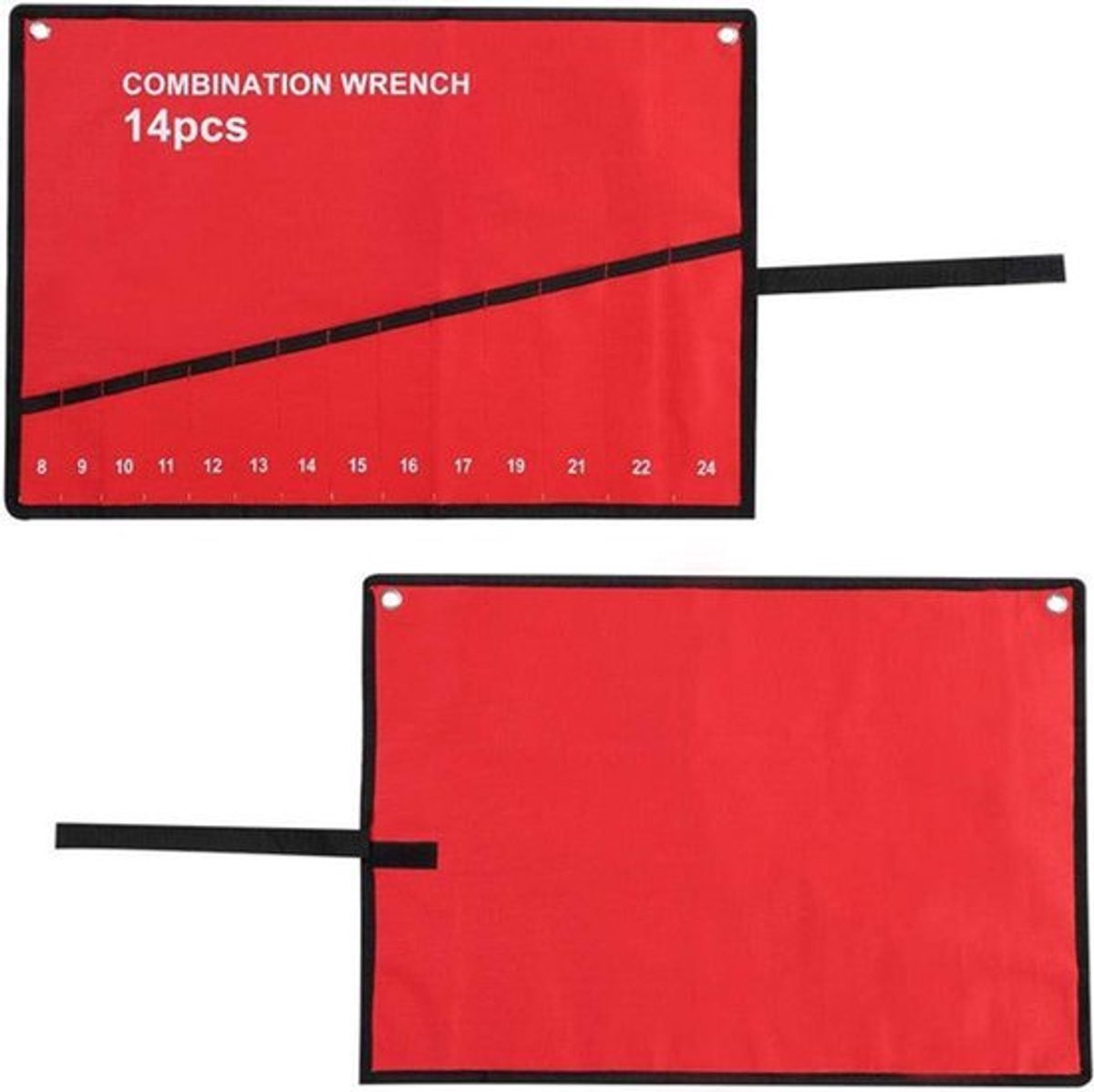 Grote Capaciteit Waterdichte Canvas Organizer Pouch - Multi-Pocket Roll Up Gereedschap Opbergtas (14 st) met Moersleutel Tang Houder.
