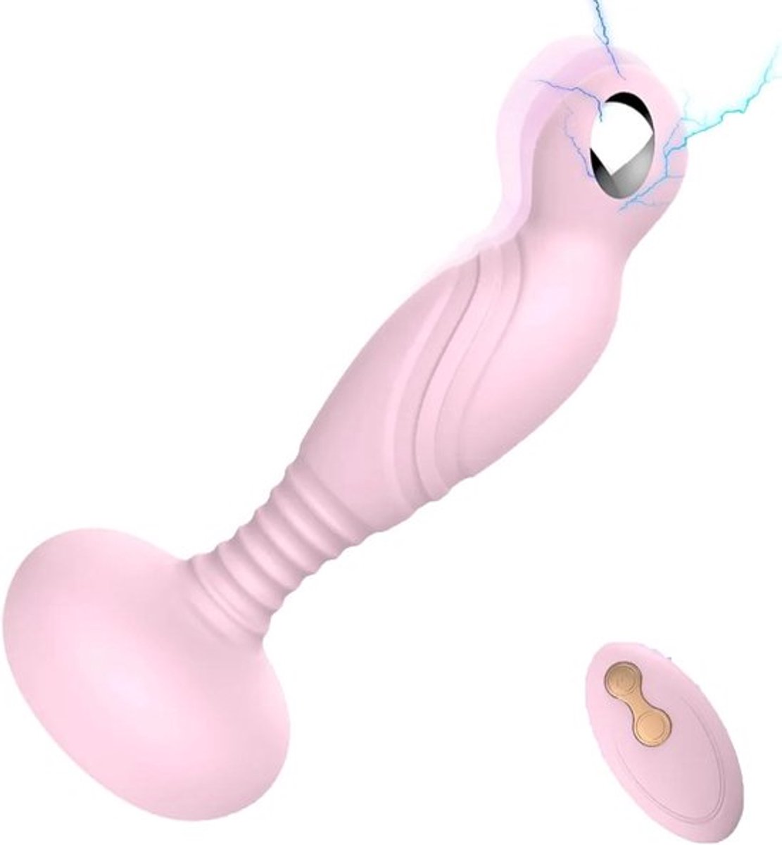 Buttplug - Elektrische schok buttplug met afstandsbediening voor vibrerende masturbatie, kogelvibrator, seksspeeltje voor mannen, seksmachine - Roze