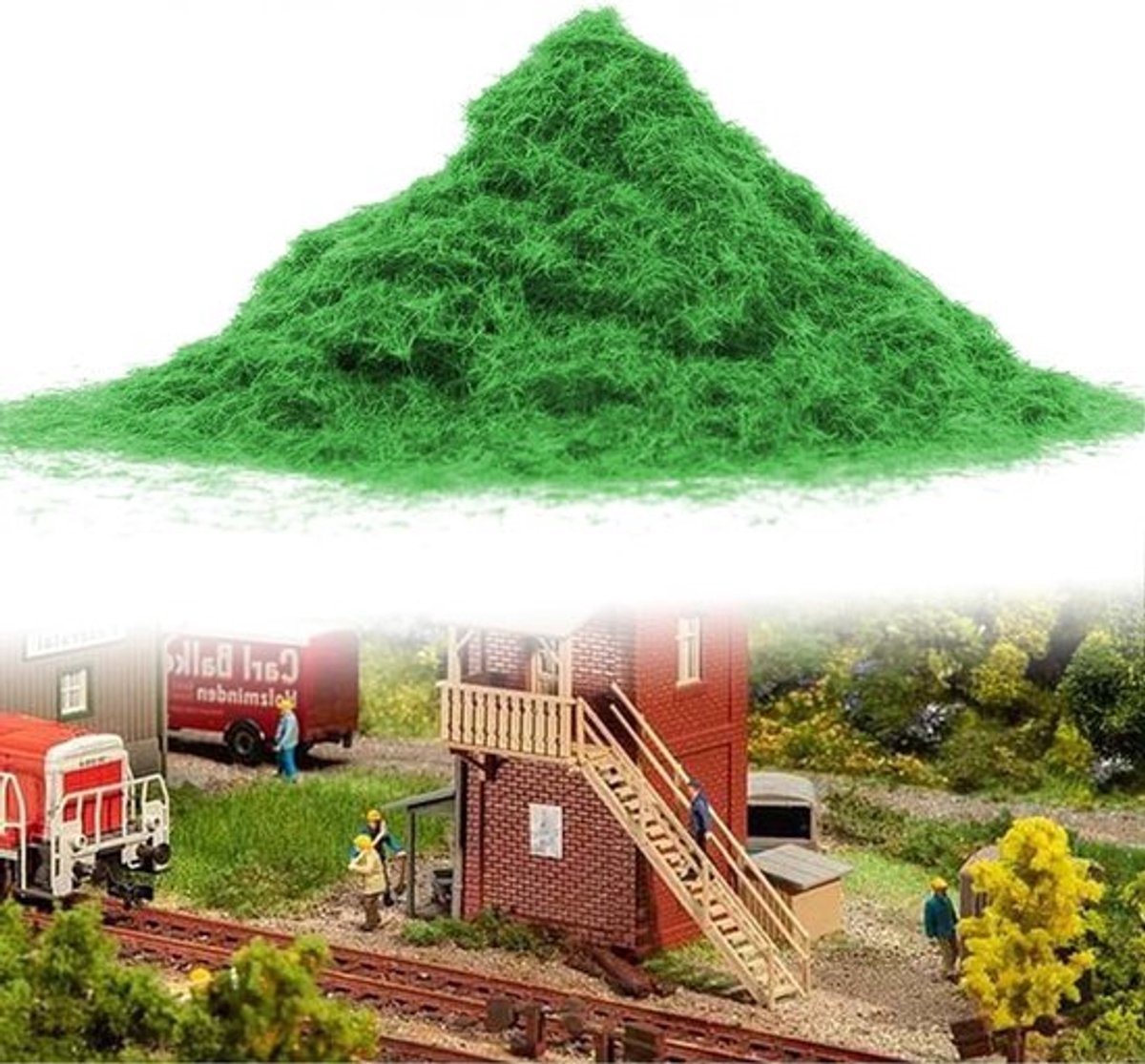 Kunstmosgrasplant voor landschapsarchitectuur | Modelspoorwegen & Statisch graspoeder | 30 g/zak kunstgras modelgras | Realistische groene uitstraling