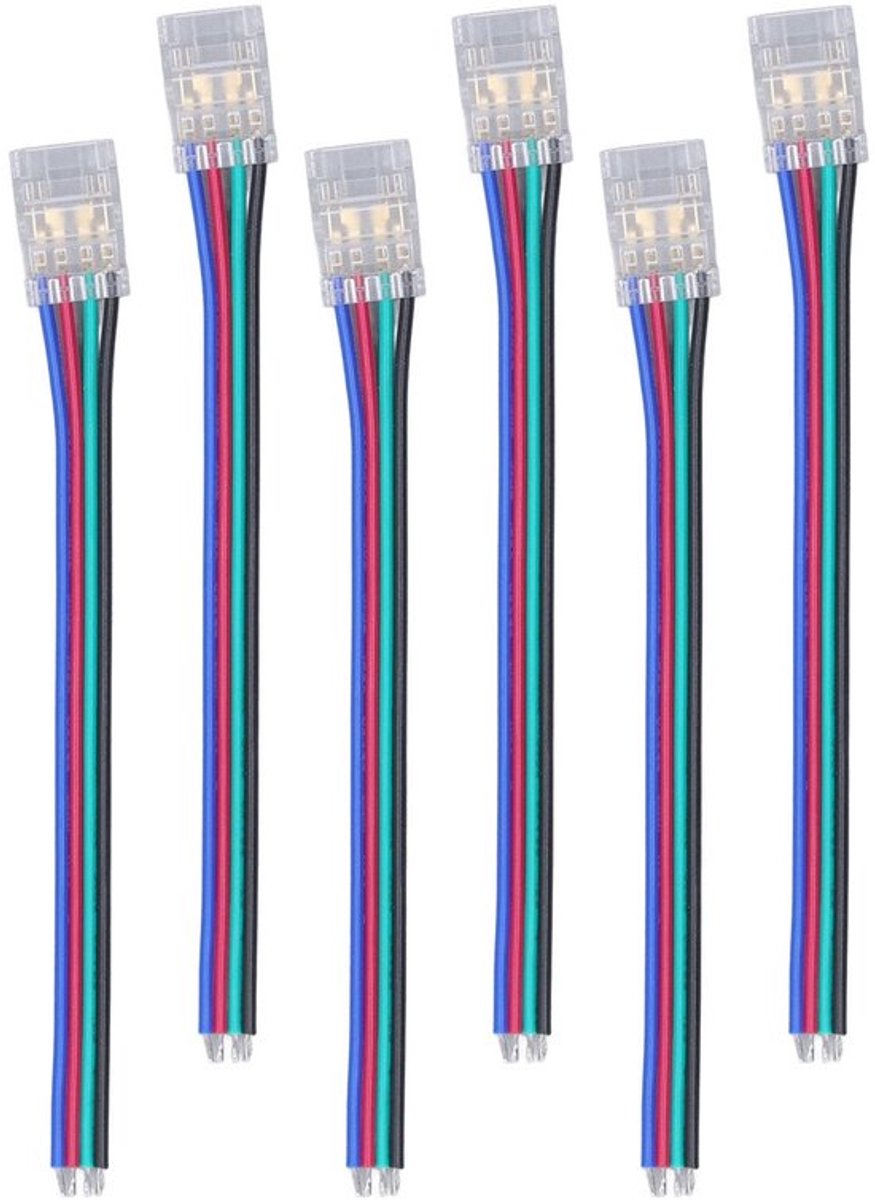LED-stripconnector - 10 stuks - 4-polig - 10 mm - Premium kwaliteit - Geschikt voor doe-het-zelf - RGB-LED-connectoren - Voor thuis en op kantoor
