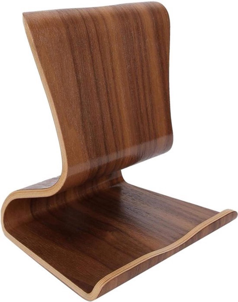 Houten Tablet Houder - Sterke Ondersteuning - Natuurlijke Bamboe - Praktisch voor Thuis of Kantoor