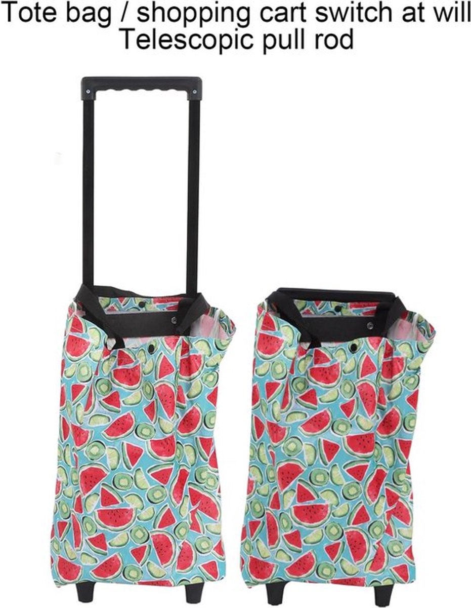 Premium - Opvouwbare Boodschappenwagen met Wielen en Afneembare Tas | Waterdichte Boodschappentas voor Reizen en Camping